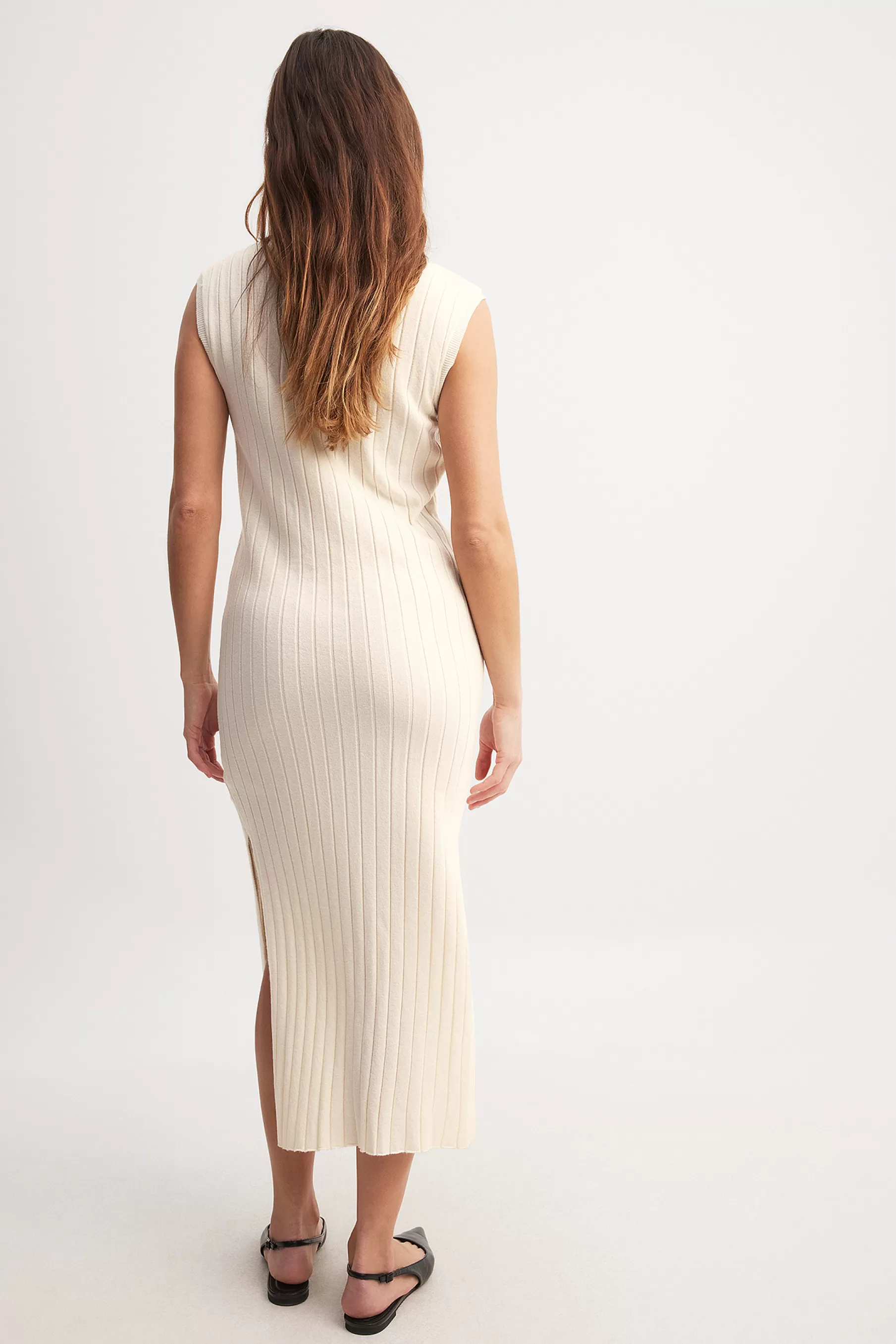 NA-KD Sleeveless Knitted Dress Offwhite