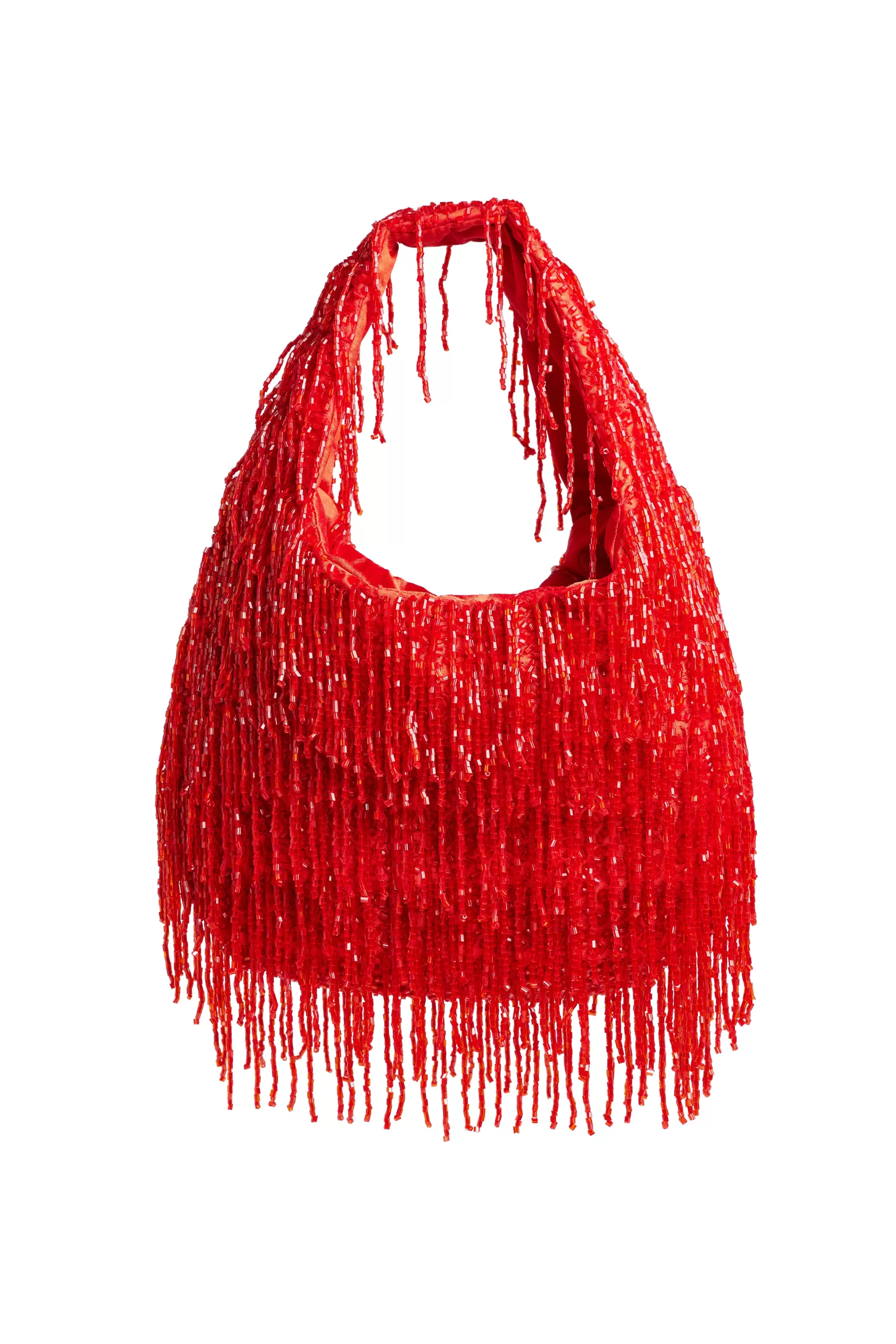 NA-KD Small Beaded Bag Red