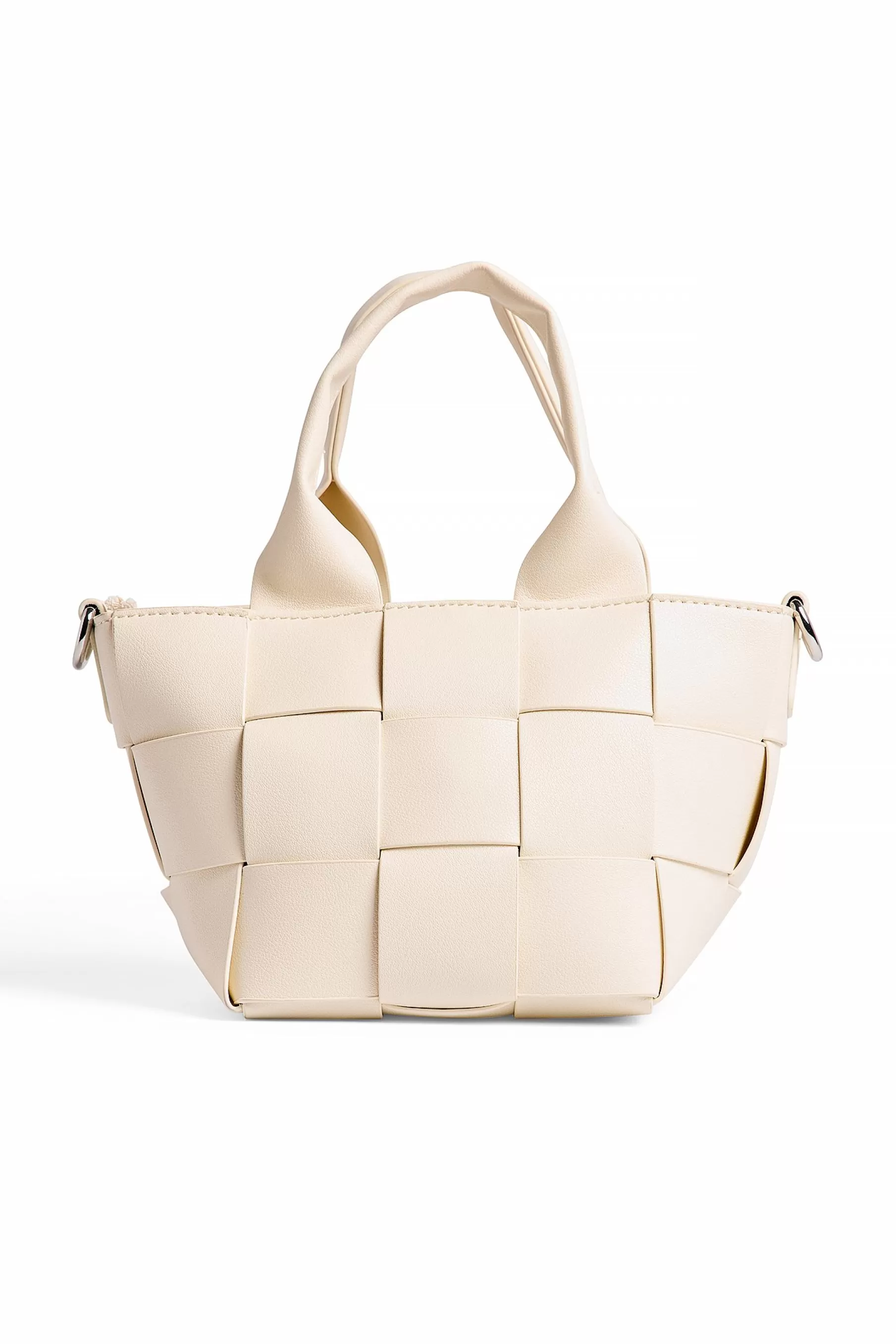 NA-KD Small Woven Bucket Bag White