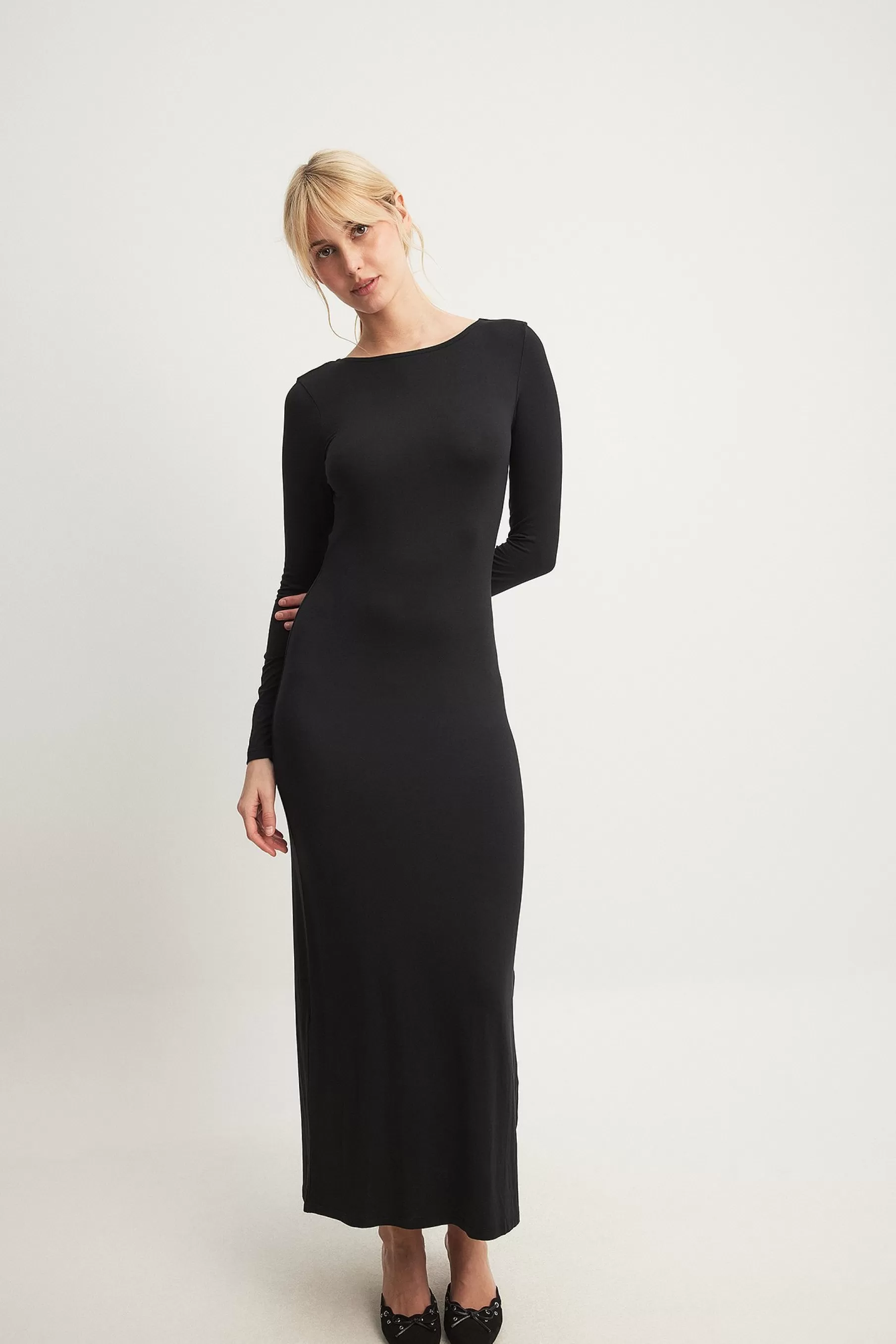 NA-KD Soft Line Maxi Dress Black