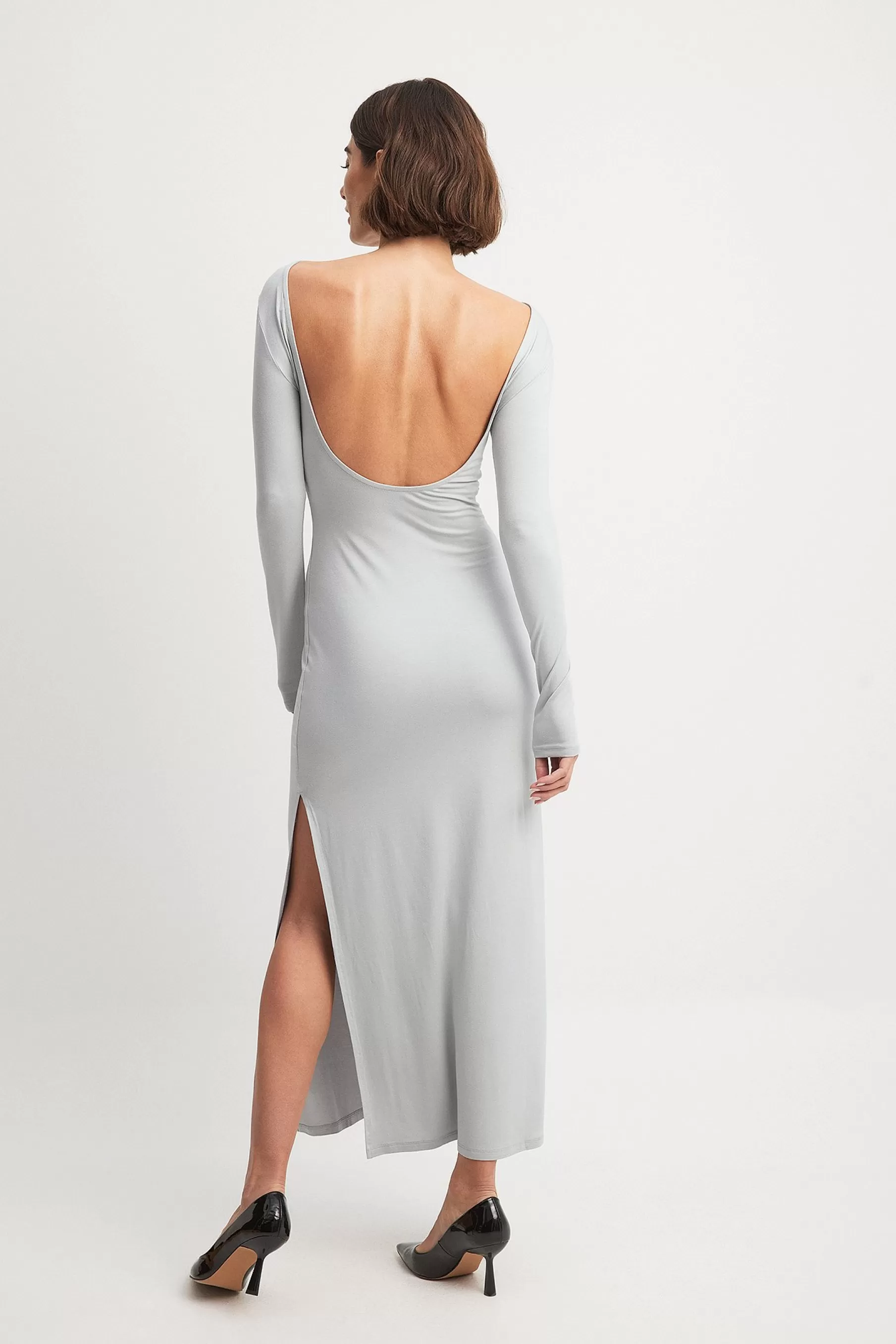 NA-KD Soft Line Maxi Dress Grey