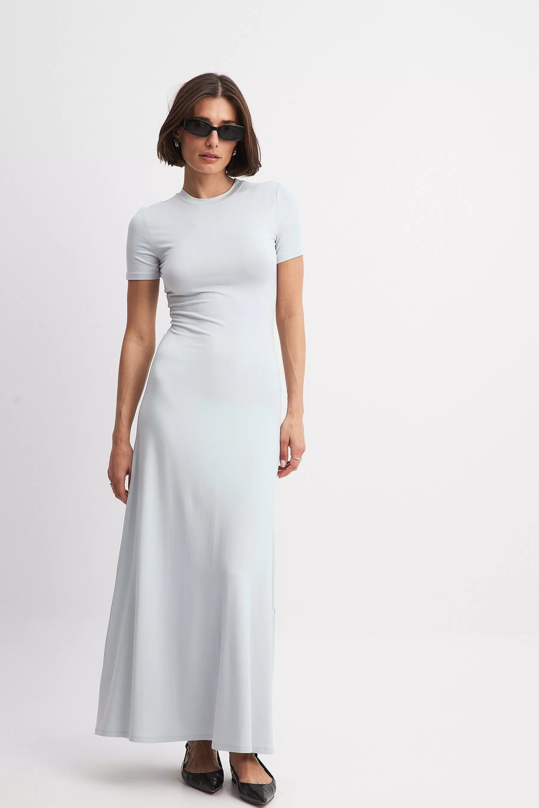 NA-KD Soft Line T-shirt Maxi Dress Grey