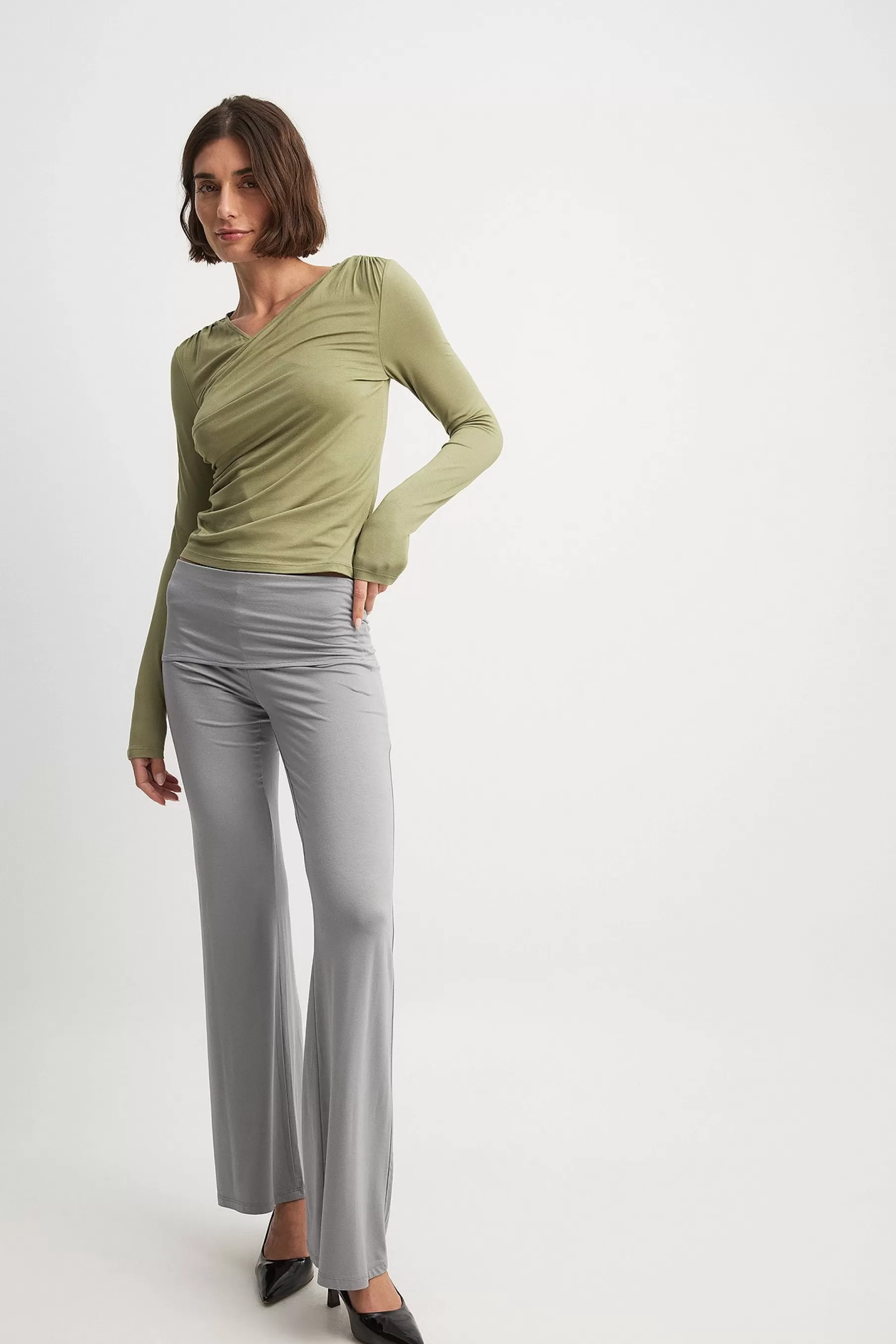 NA-KD Soft Line Yoga Pants Grey