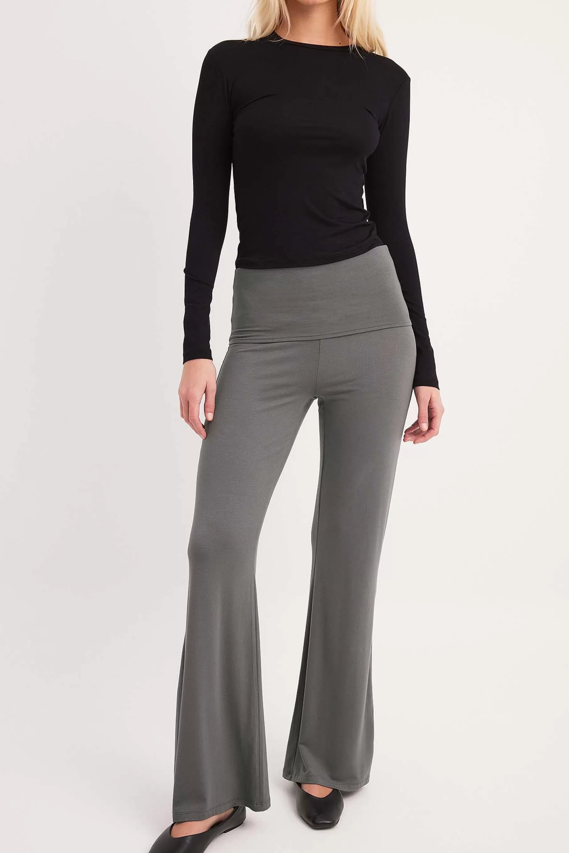 NA-KD Soft Line Yoga Pants Grey