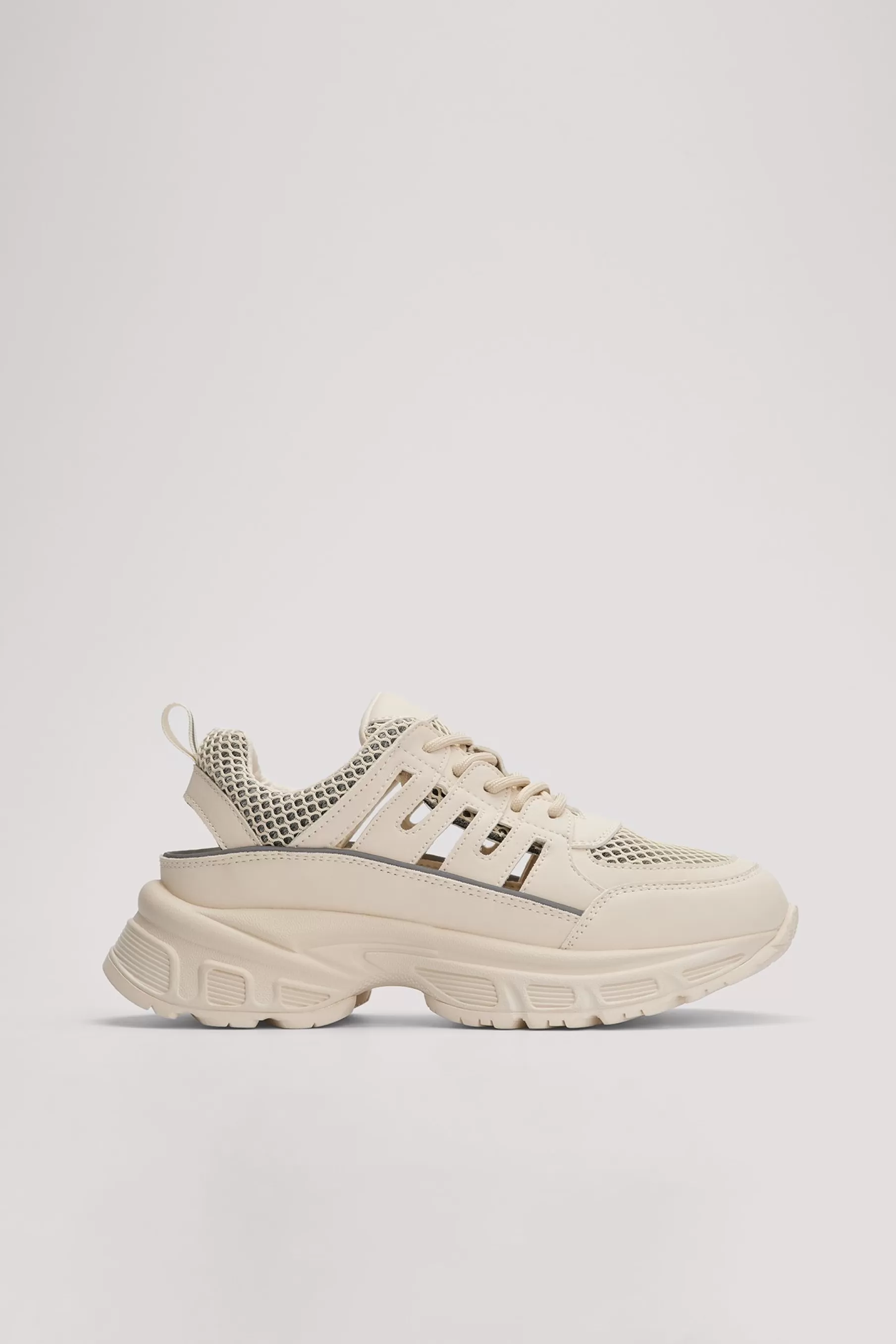 NA-KD Sporty Cut Out Sneakers Offwhite