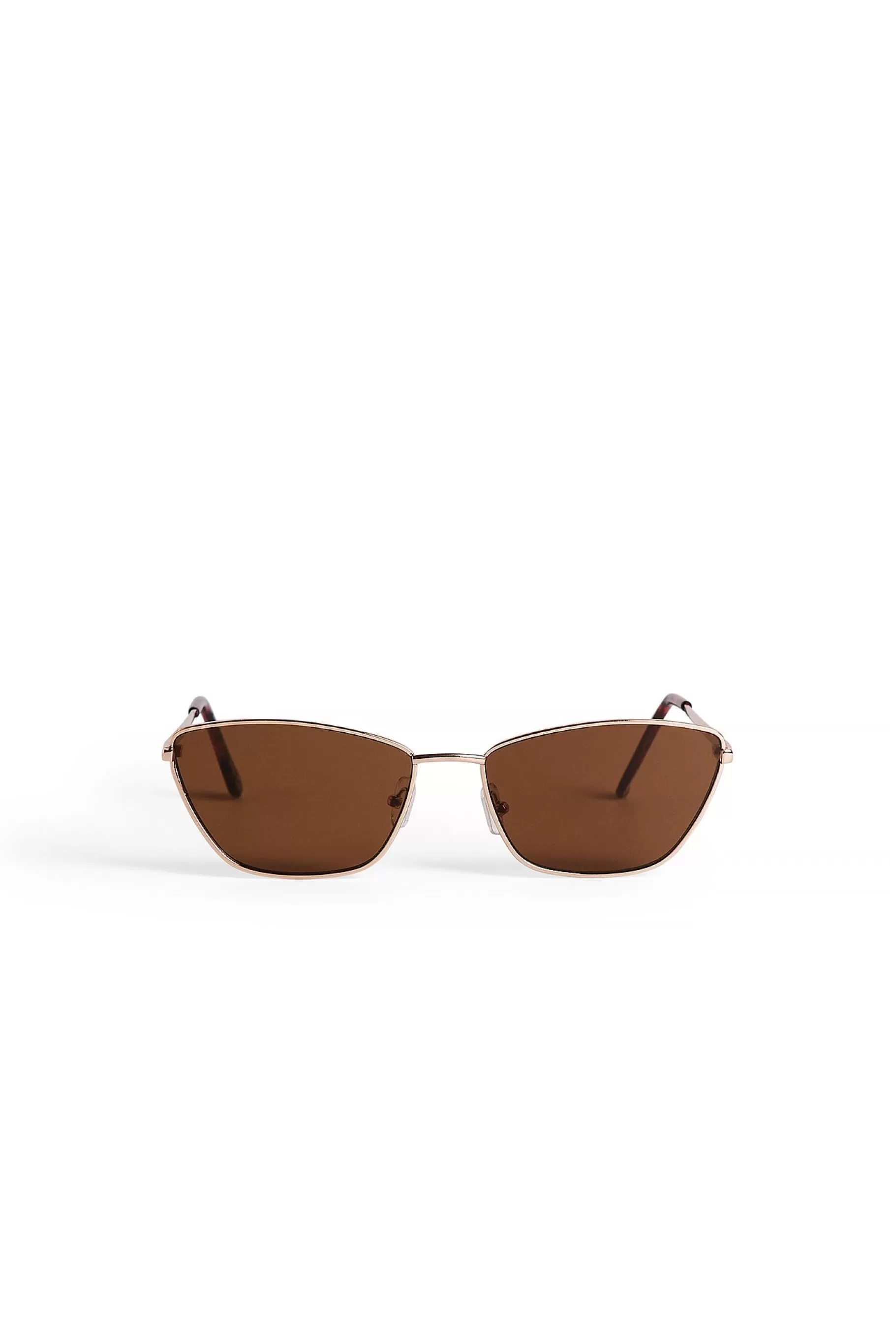 NA-KD Square Metal Frame Sunglasses Gold