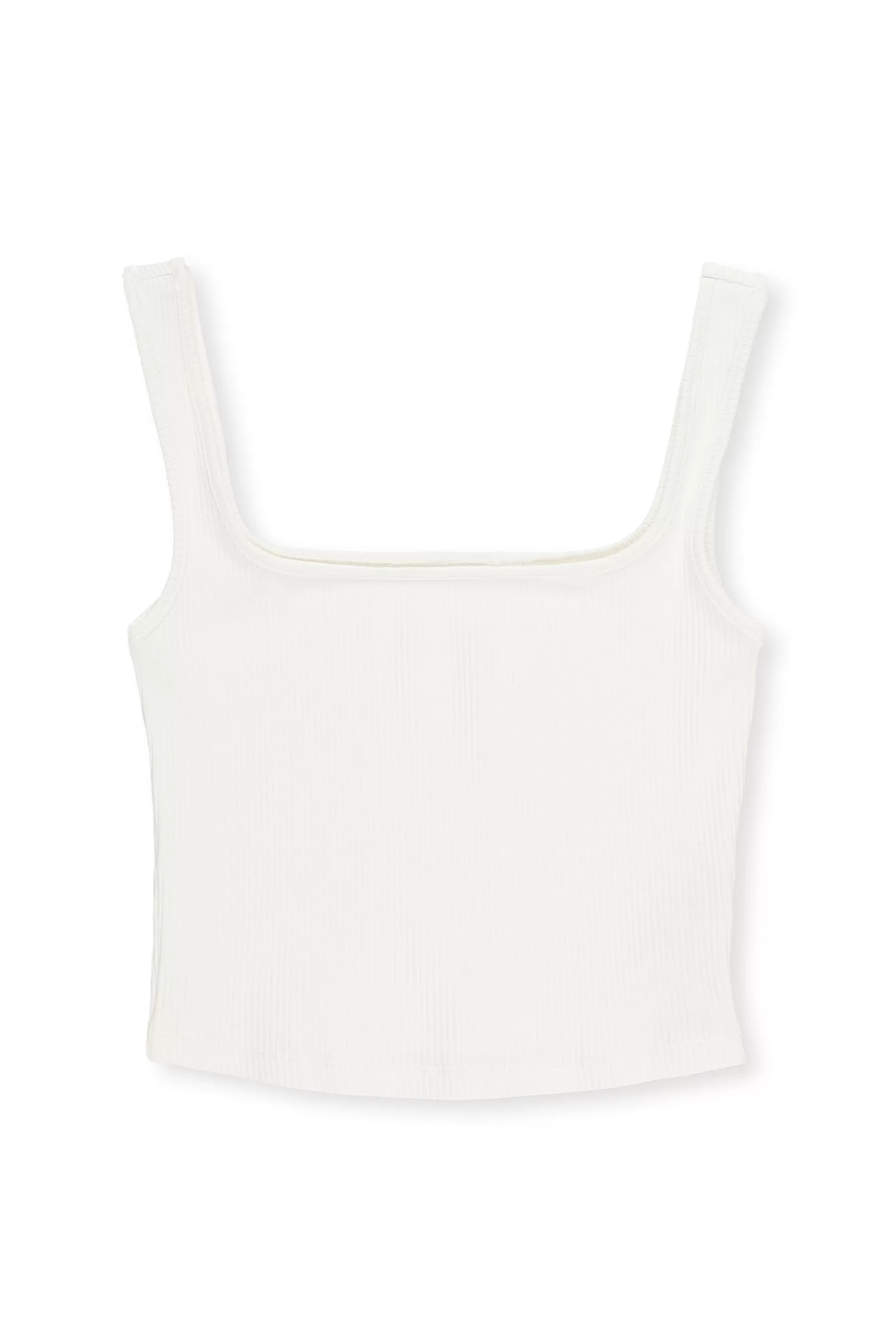 NA-KD Squared Neck Singlet Offwhite