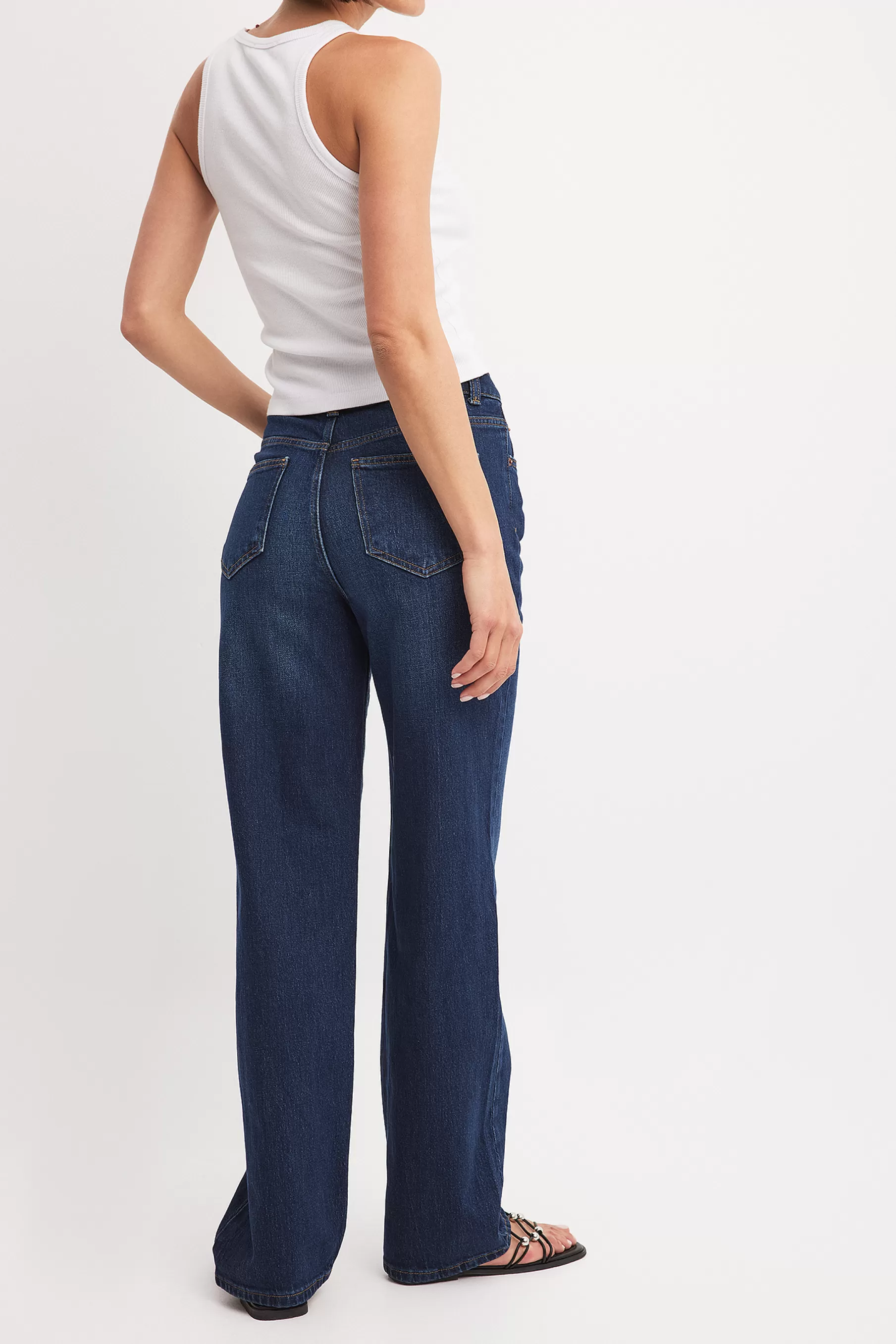 NA-KD Straight High Waist Jeans Blue