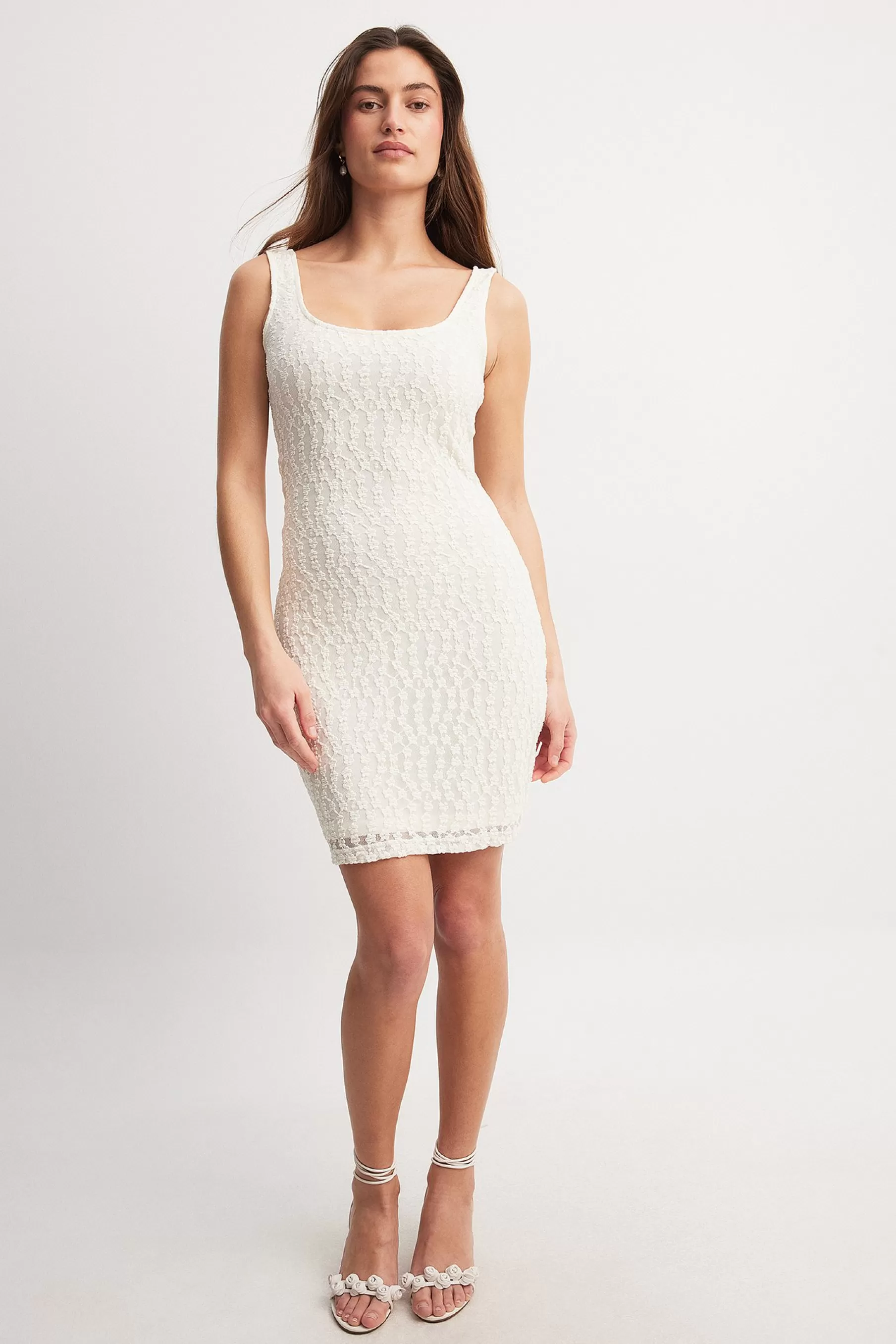 NA-KD Strap Mini Dress Offwhite