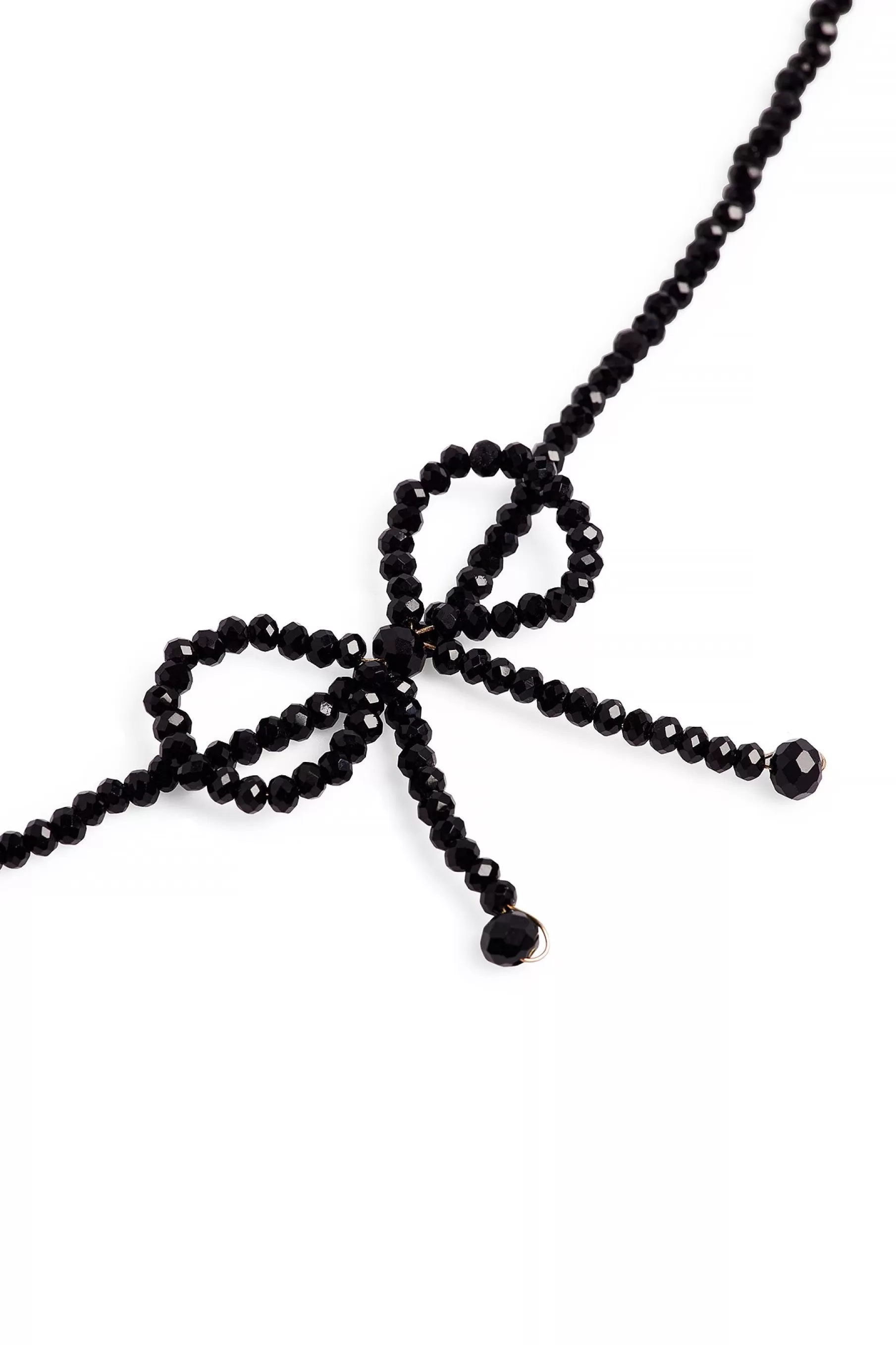 NA-KD Strass Bow Necklace Black