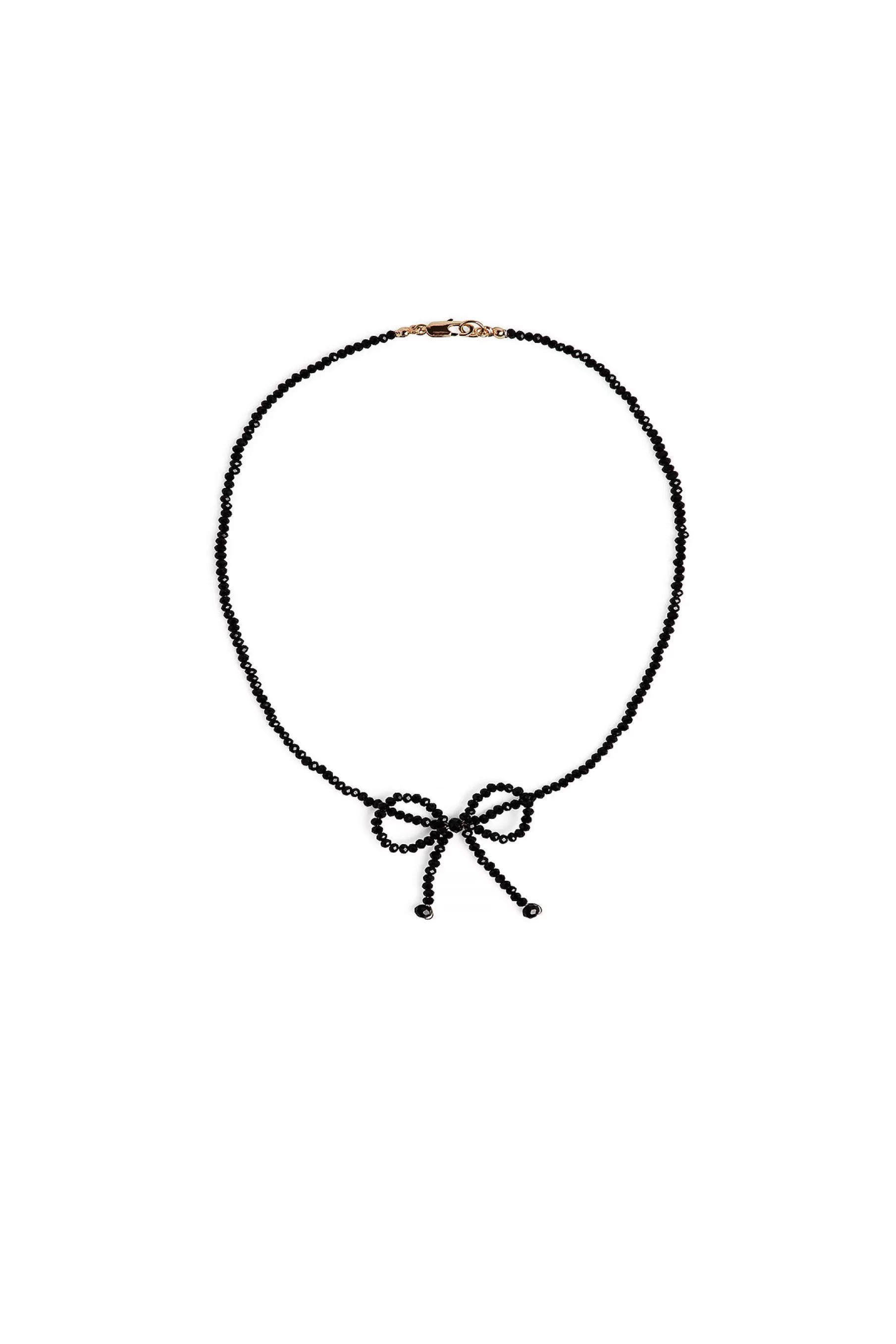 NA-KD Strass Bow Necklace Black