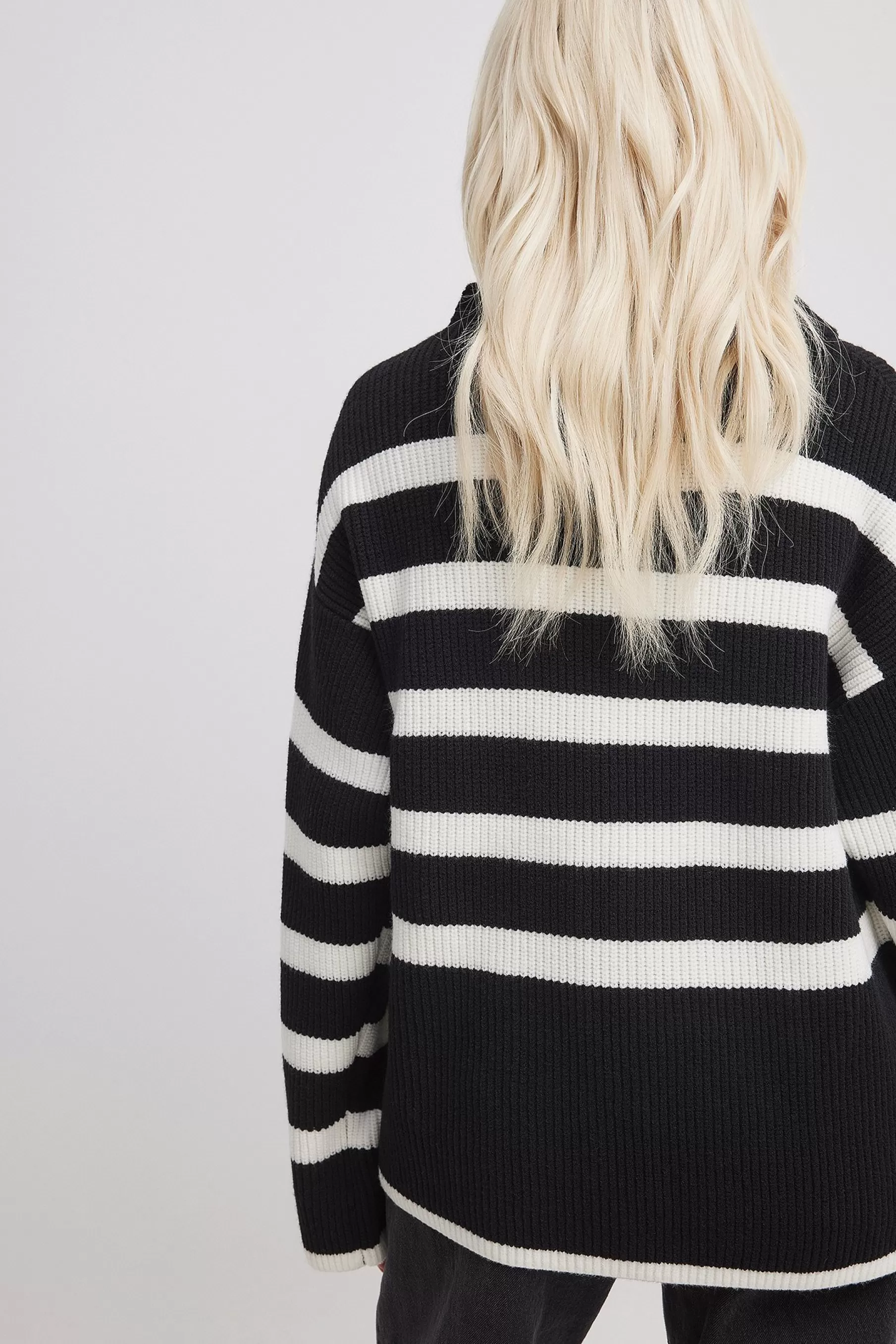 NA-KD Striped Knitted Turtleneck Sweater Stripe