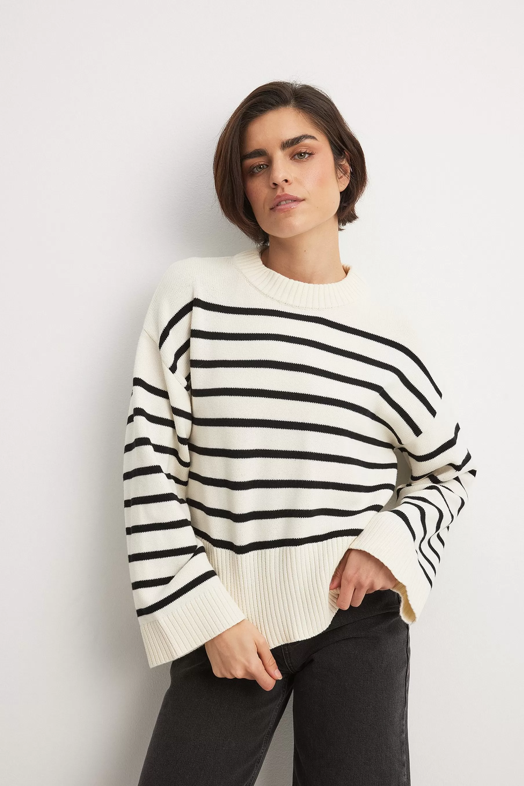 NA-KD Striped Oversized Knitted Sweater Stripe