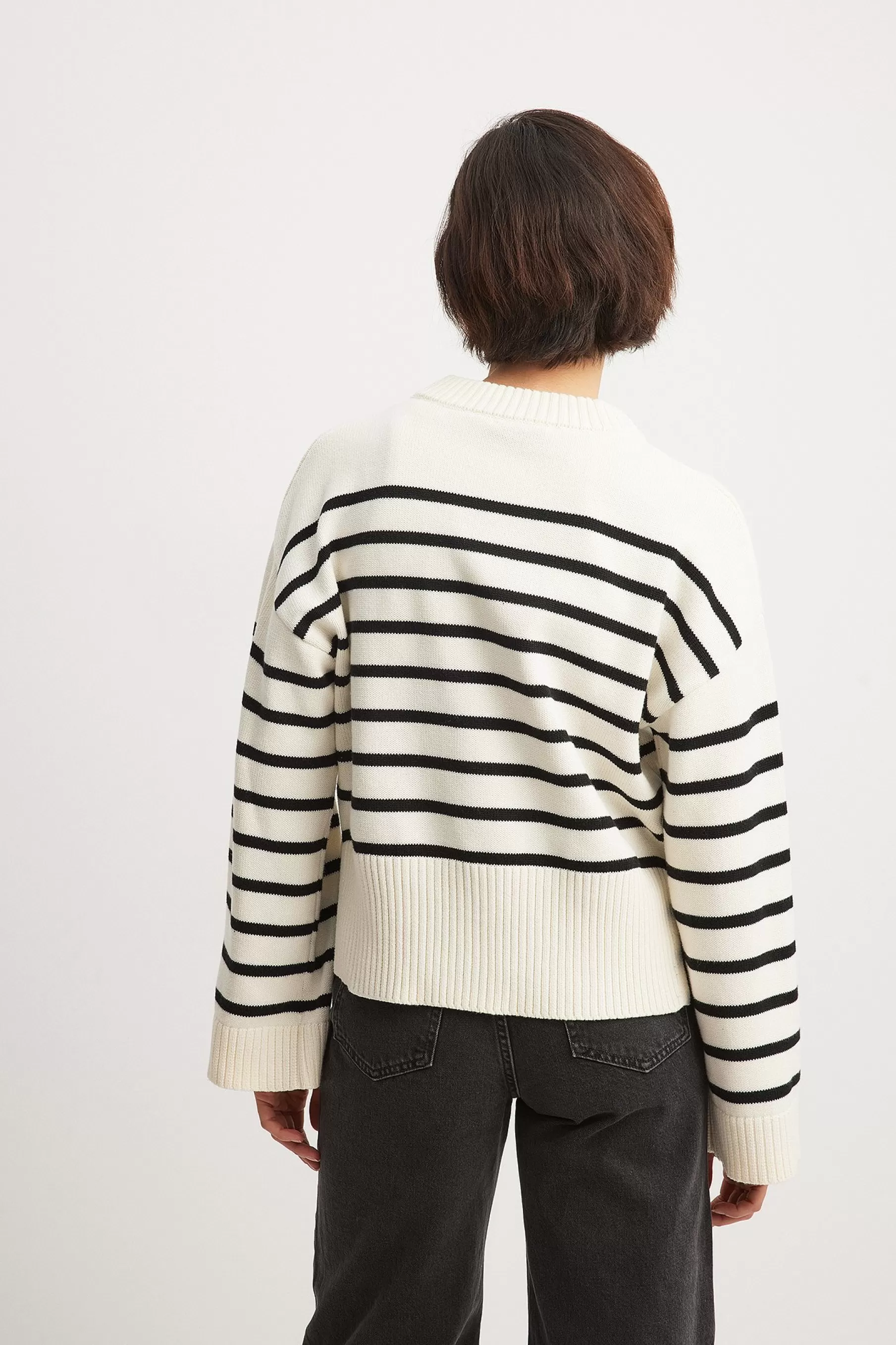 NA-KD Striped Oversized Knitted Sweater Stripe