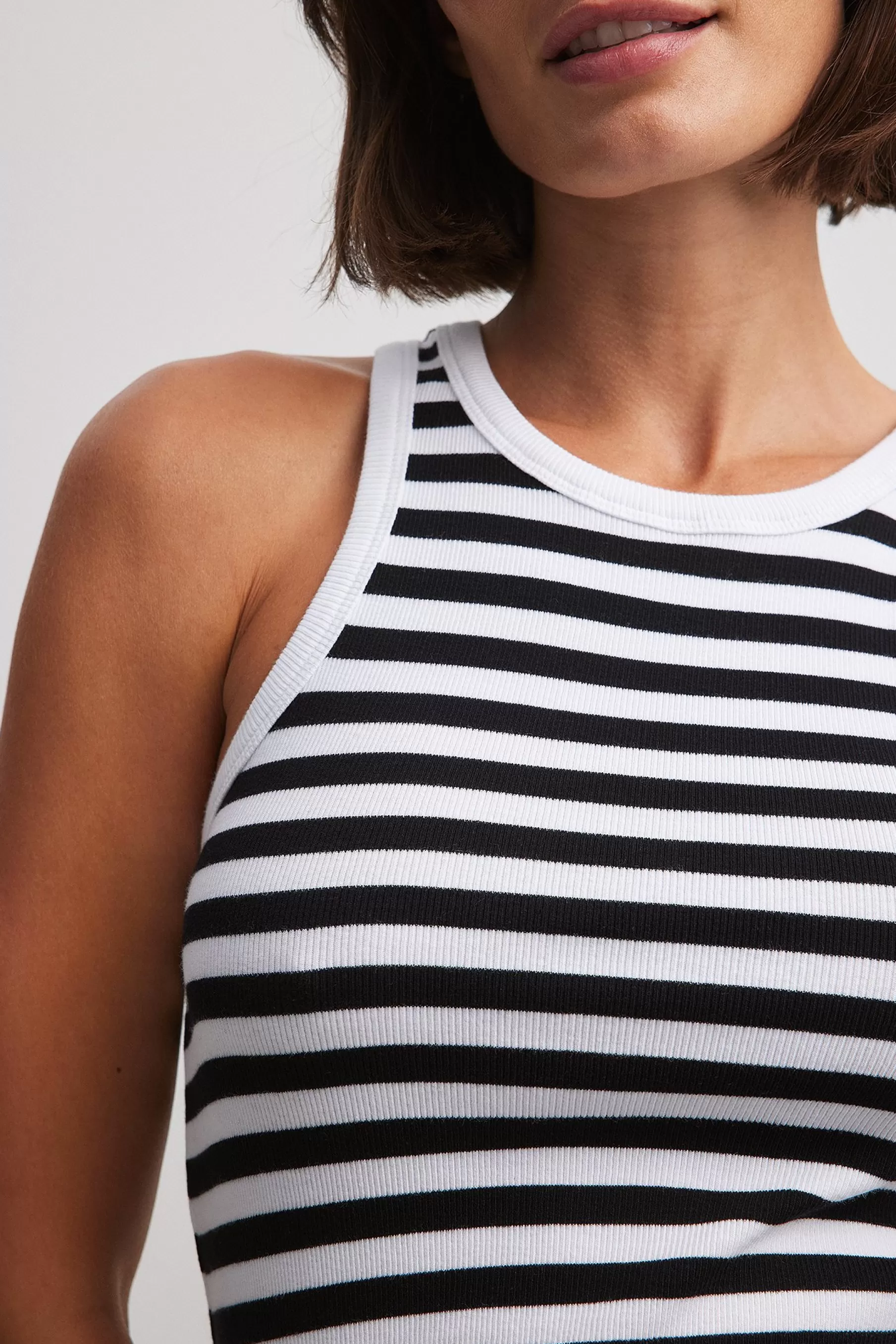 NA-KD Striped Ribbed Tank Stripe