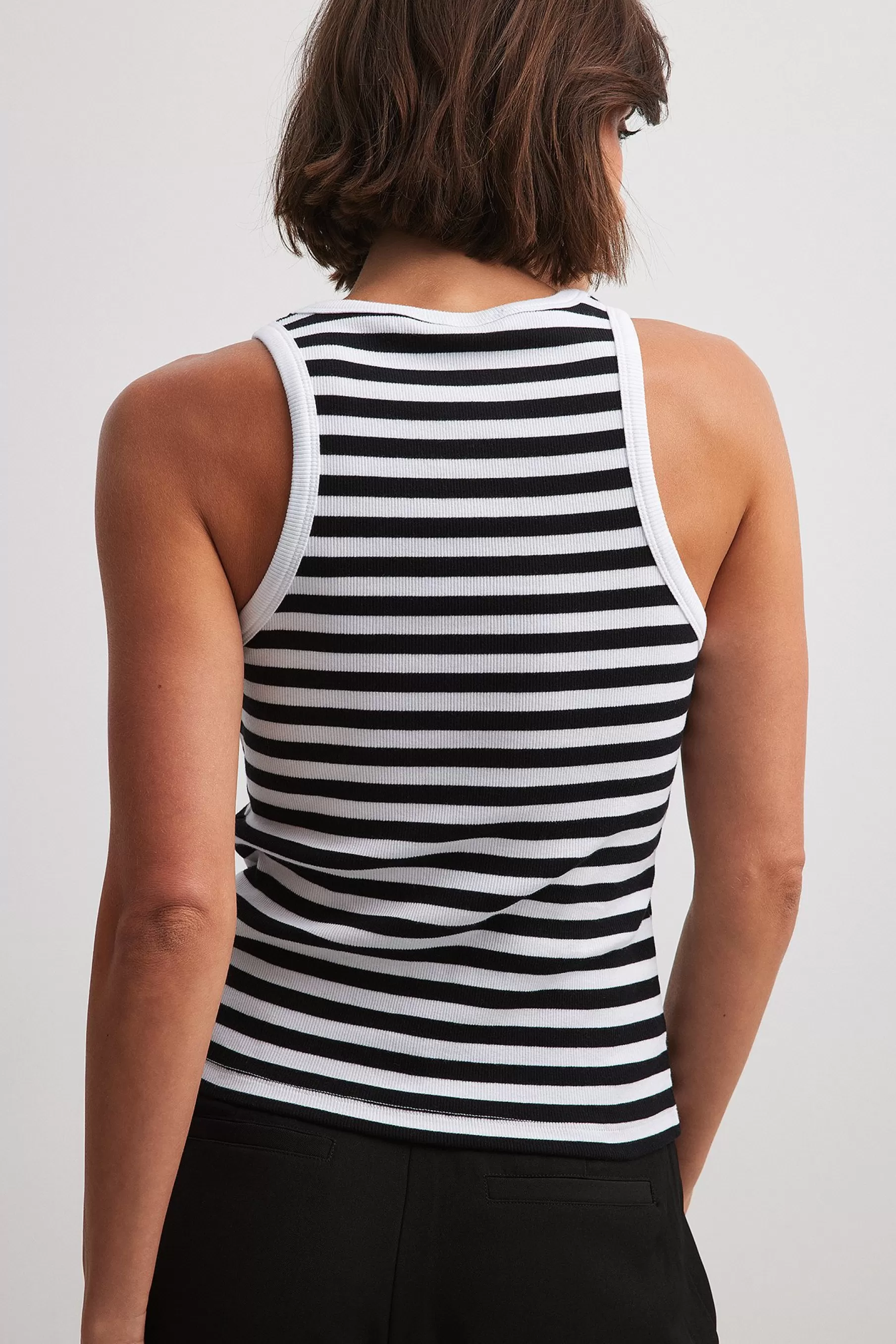 NA-KD Striped Ribbed Tank Stripe