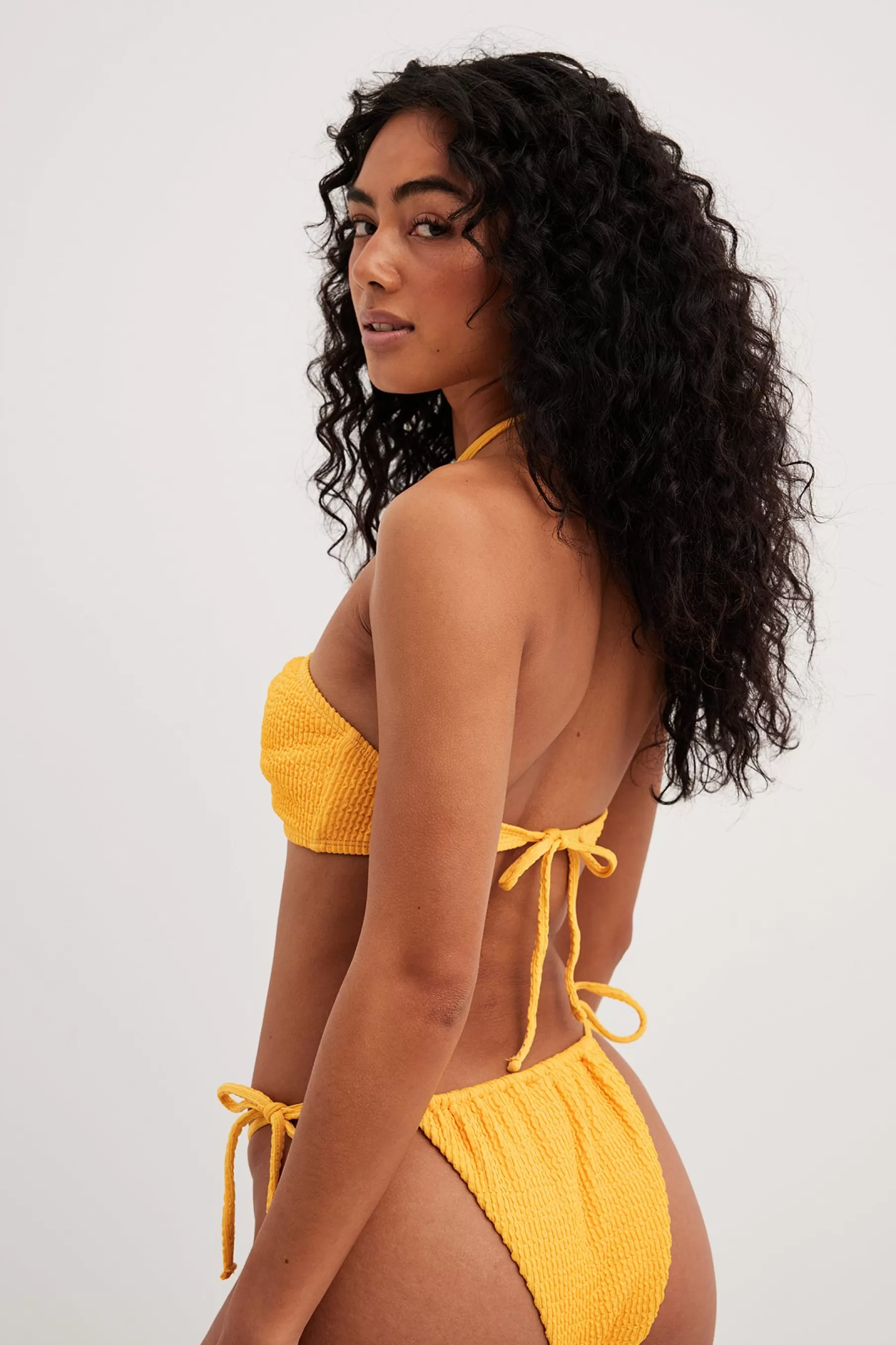 NA-KD Structured Bikini Panty Yellow