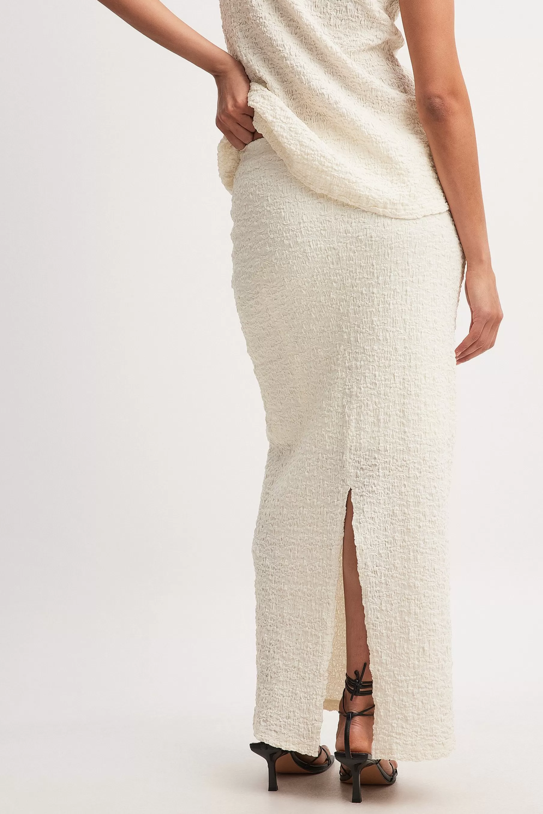 NA-KD Structured Maxi Skirt Offwhite