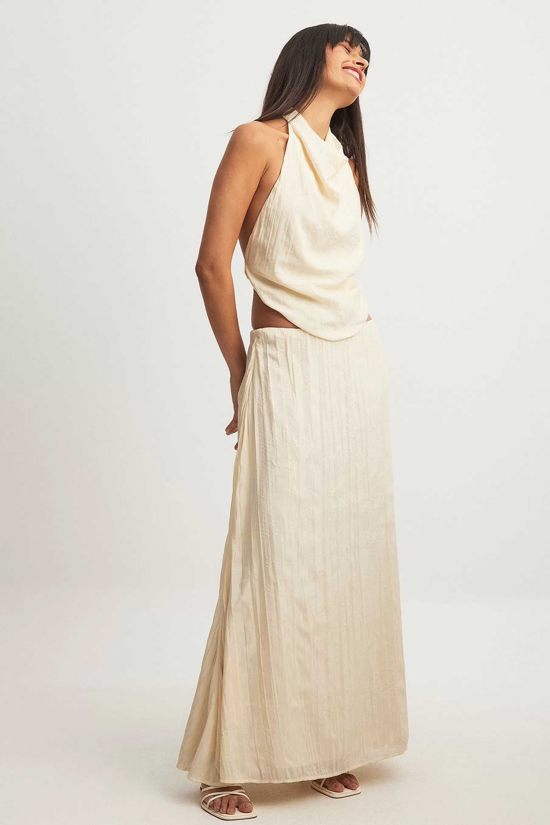 NA-KD Structured Maxi Skirt Offwhite