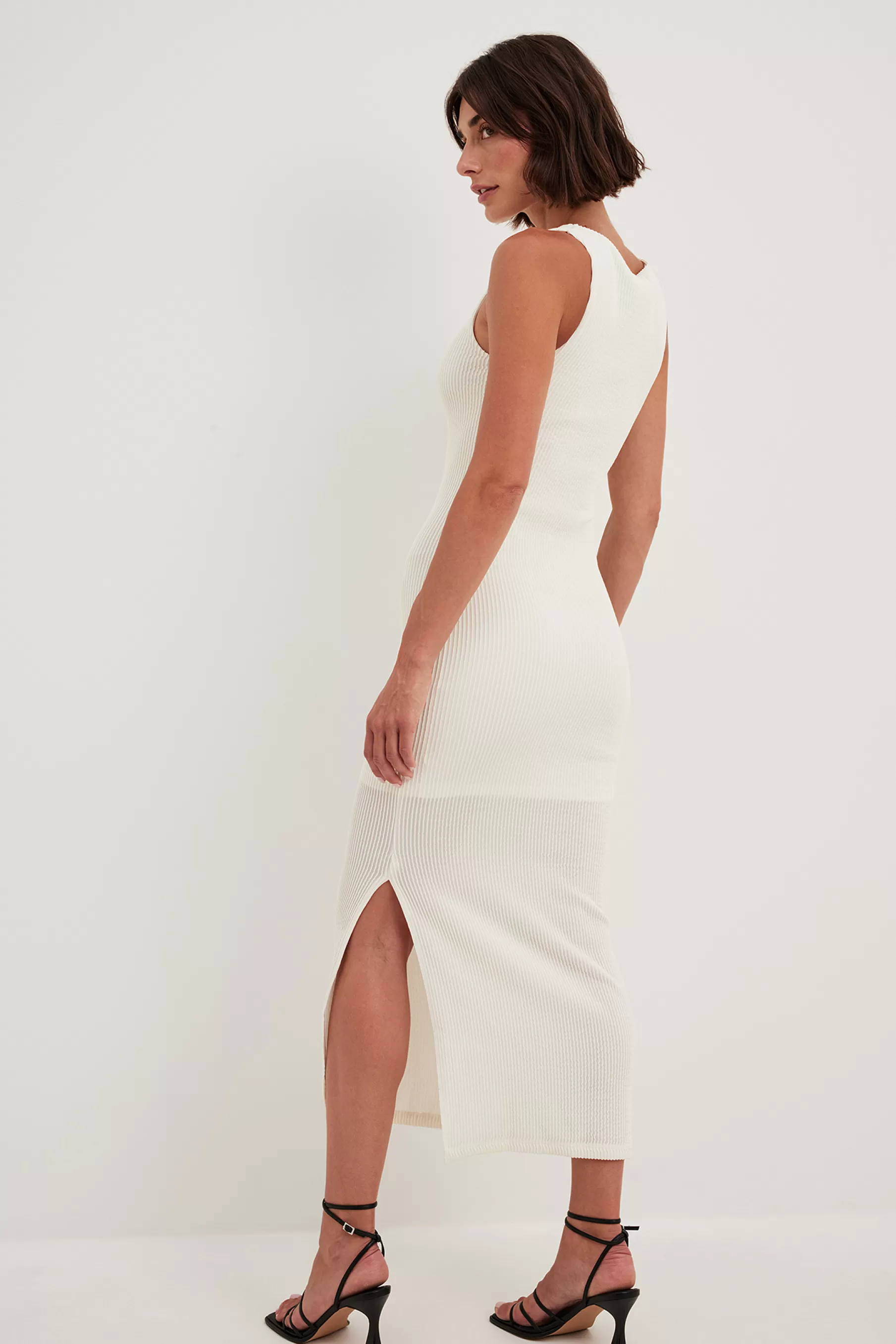 NA-KD Structured Midi Dress Offwhite