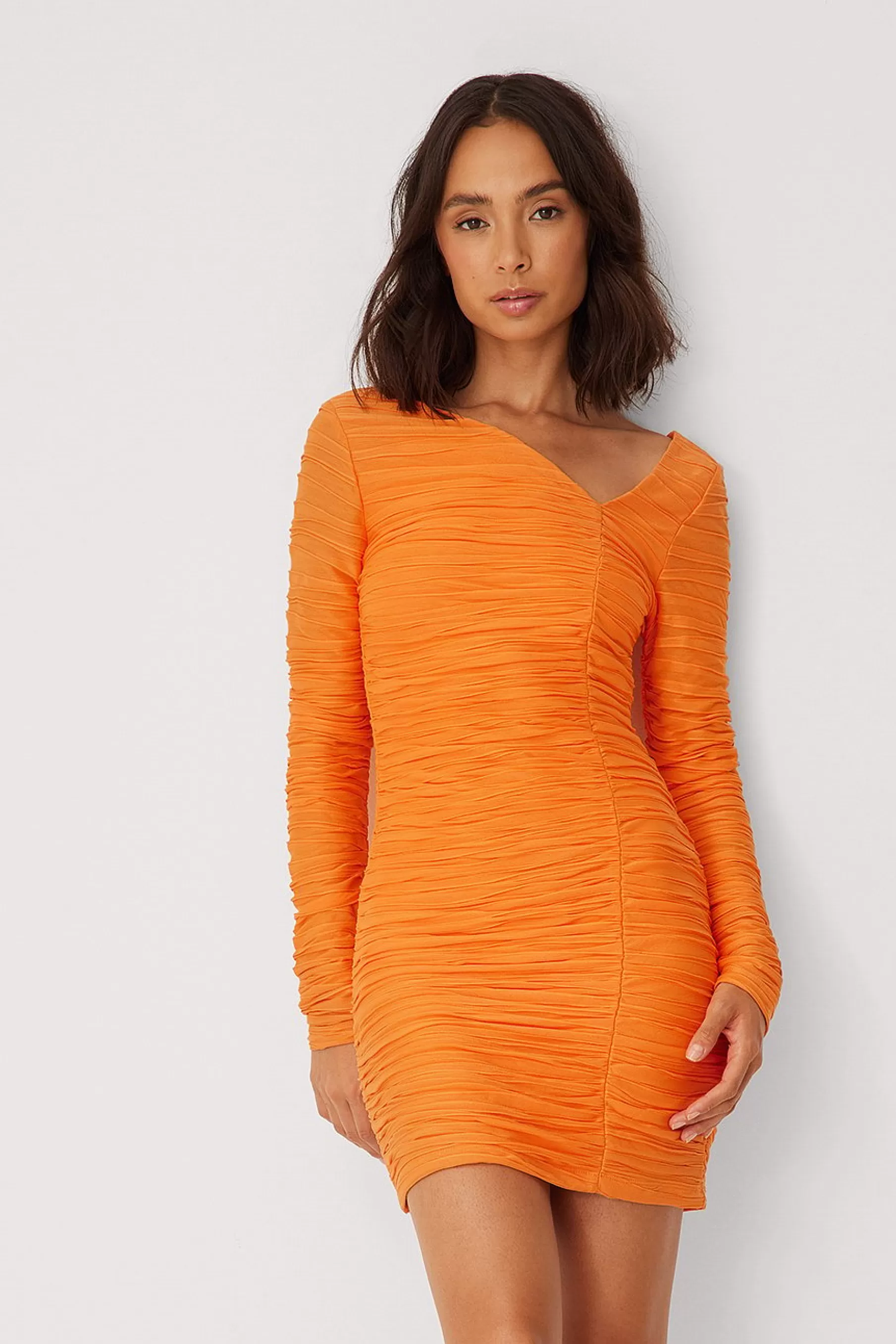 NA-KD Structured Mini Dress Orange