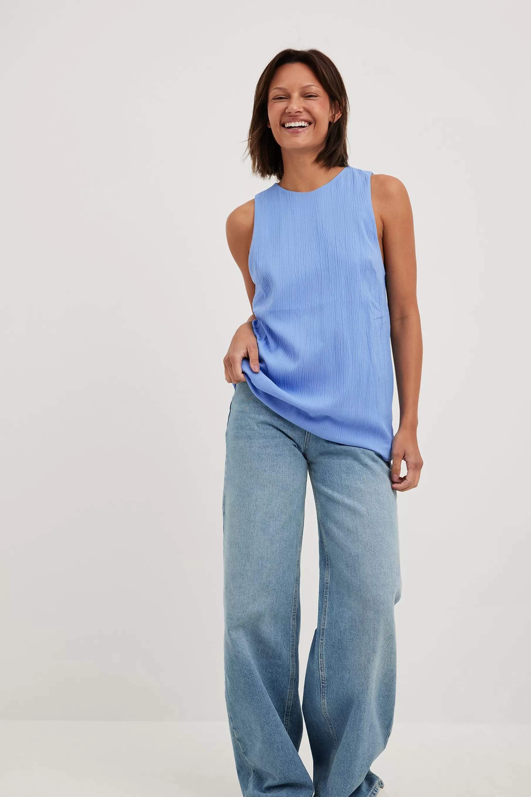 NA-KD Structured Shell Top Blue