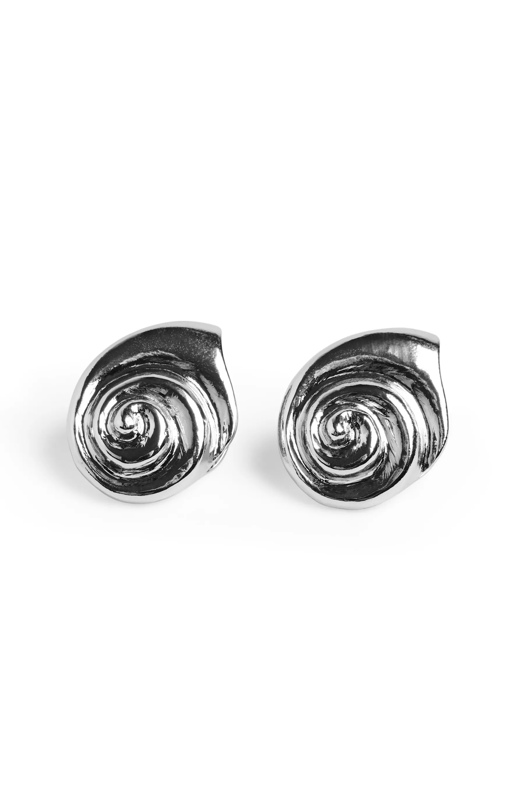 NA-KD Swirl Shell Earrings Silver