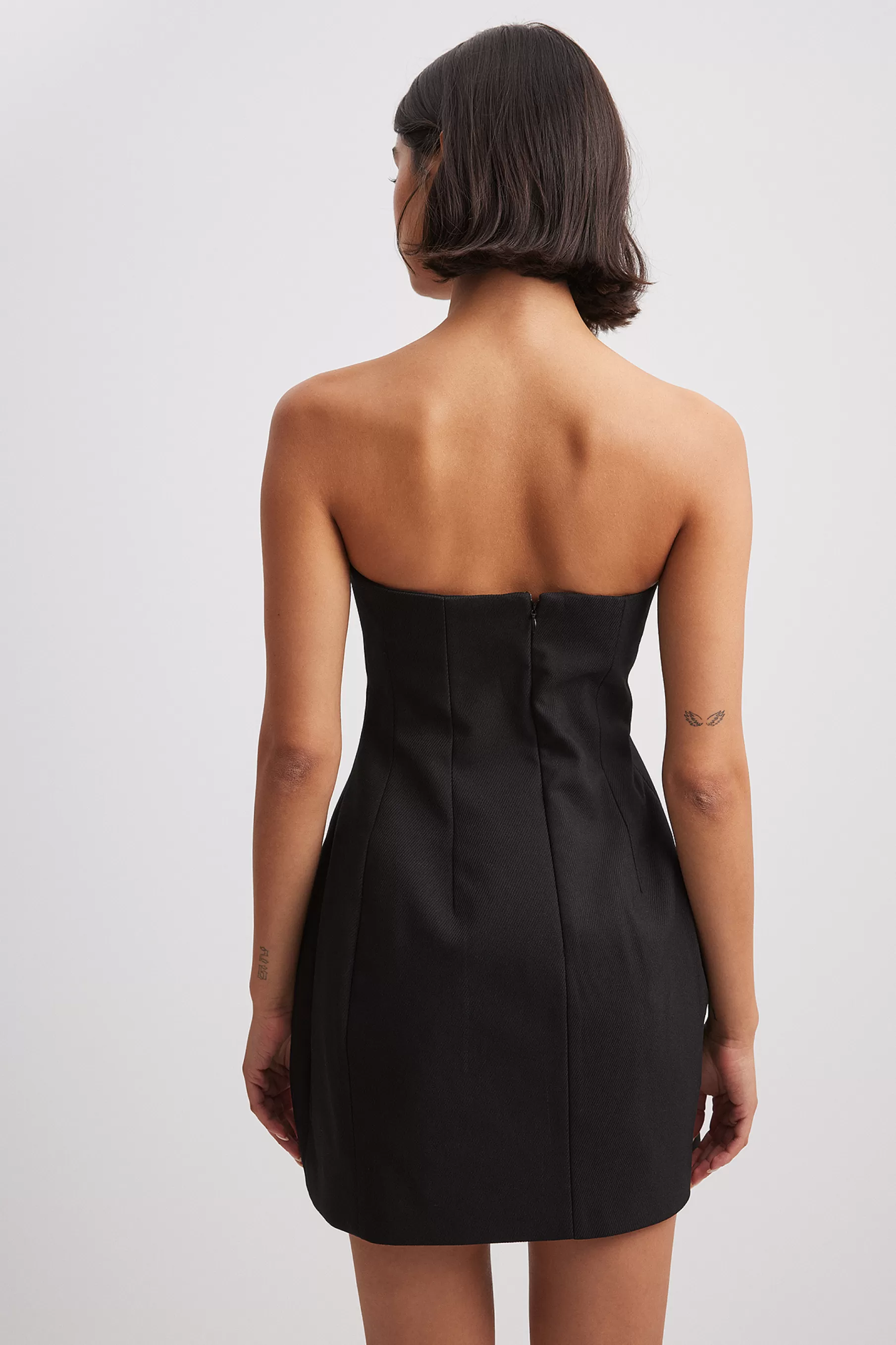 NA-KD Tailored Bandeau Mini Dress Black