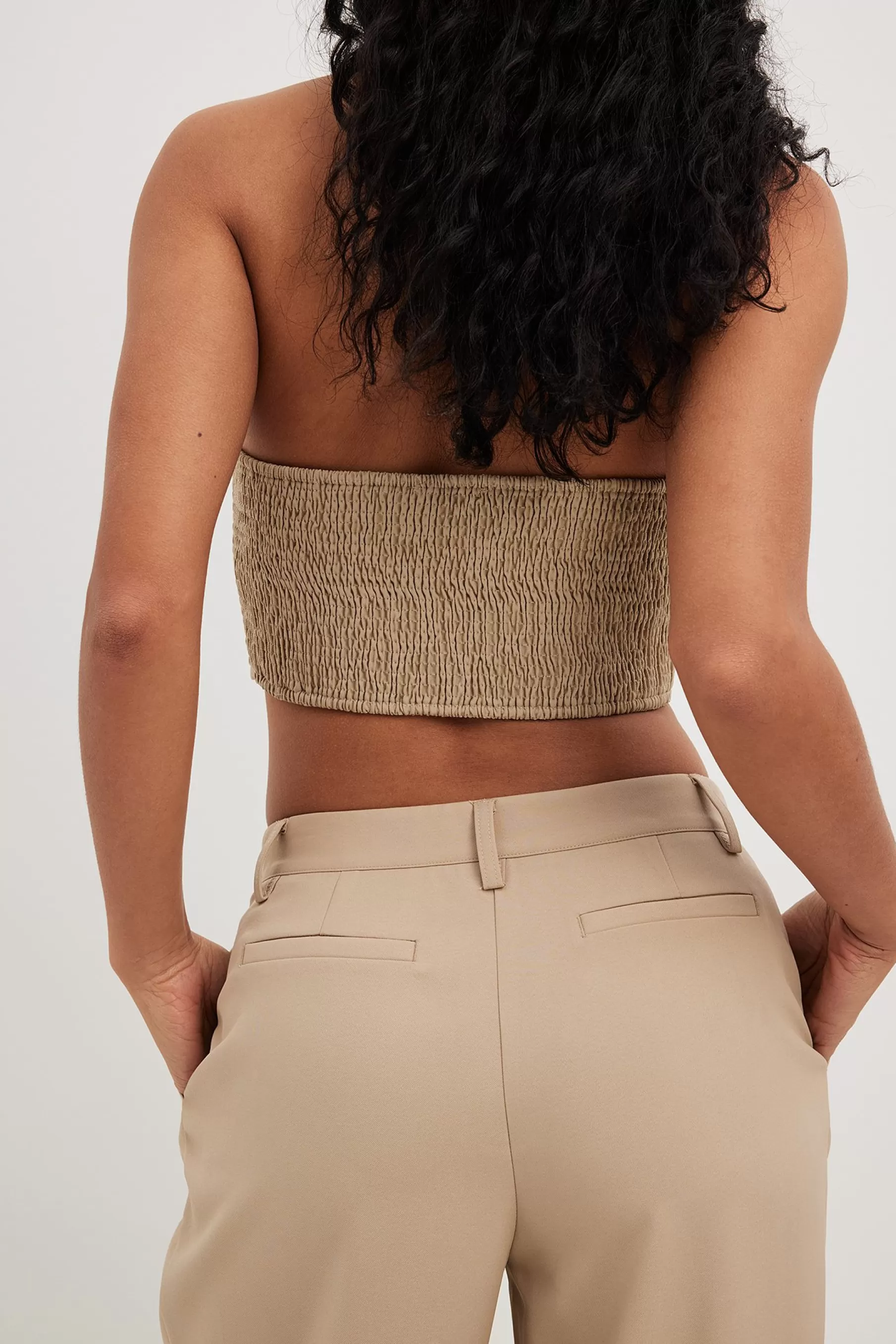 NA-KD Tailored Tube Top Beige