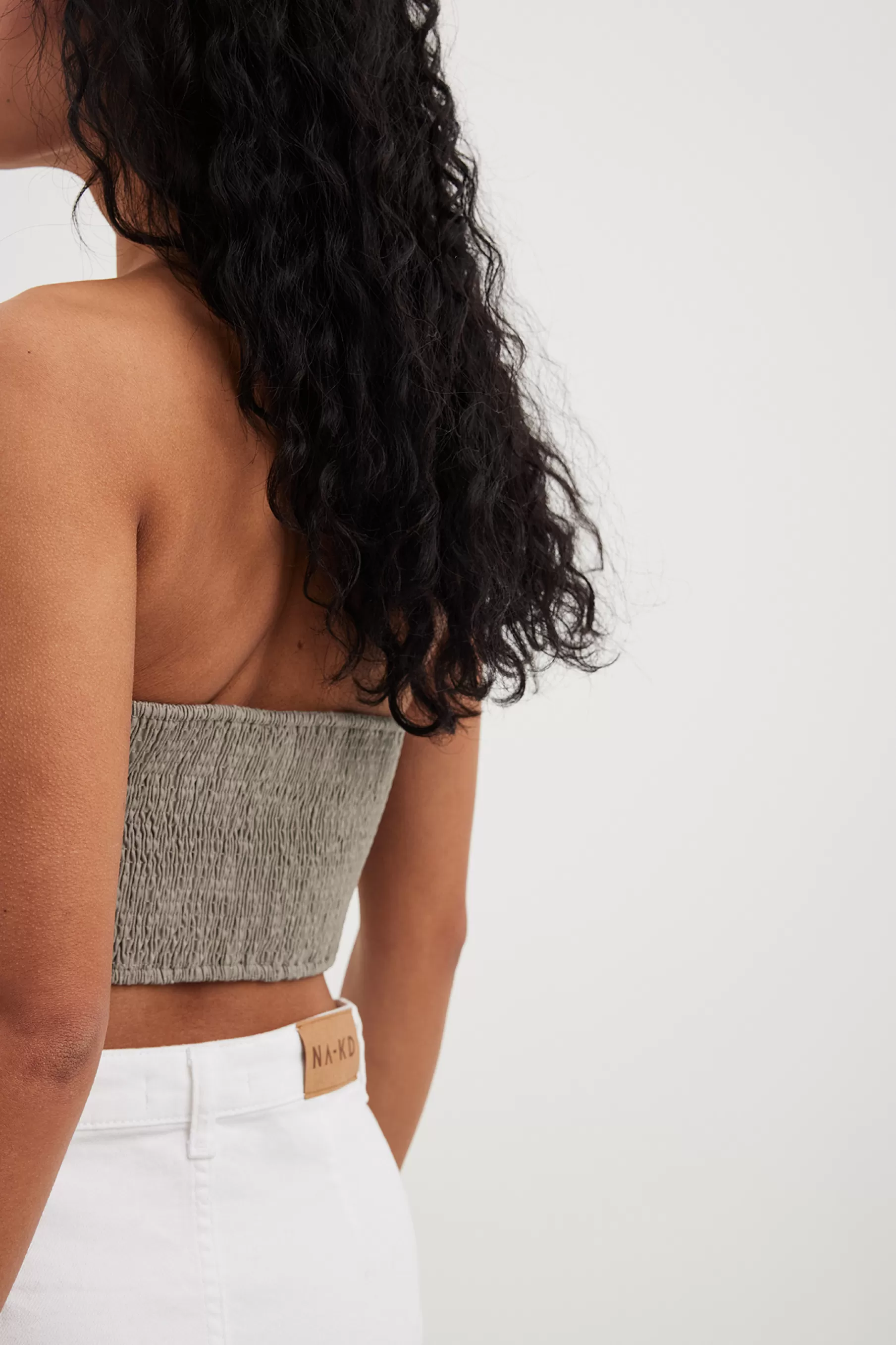 NA-KD Tailored Tube Top Grey