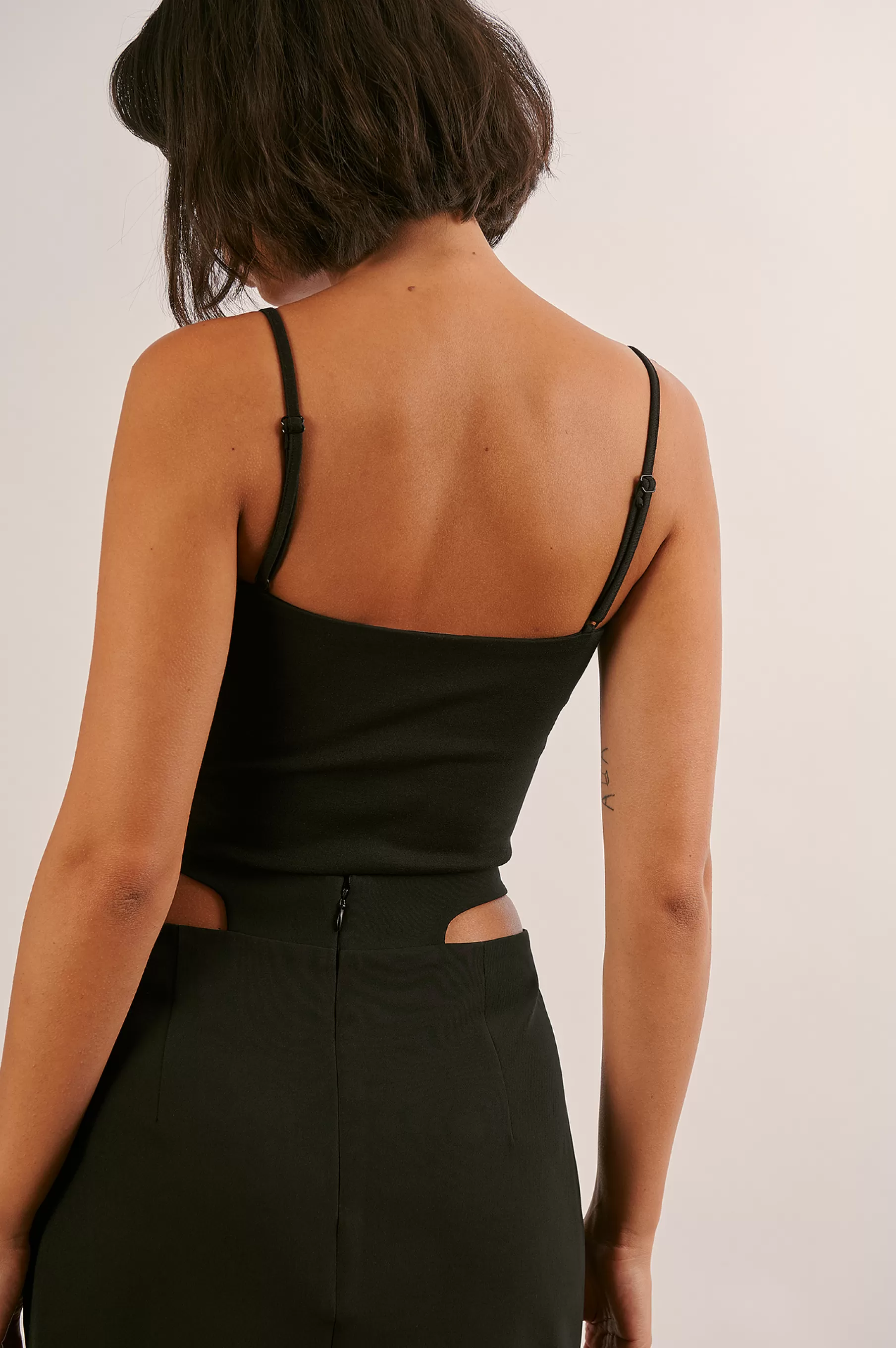 NA-KD Thin Strap Bandeau Top Black