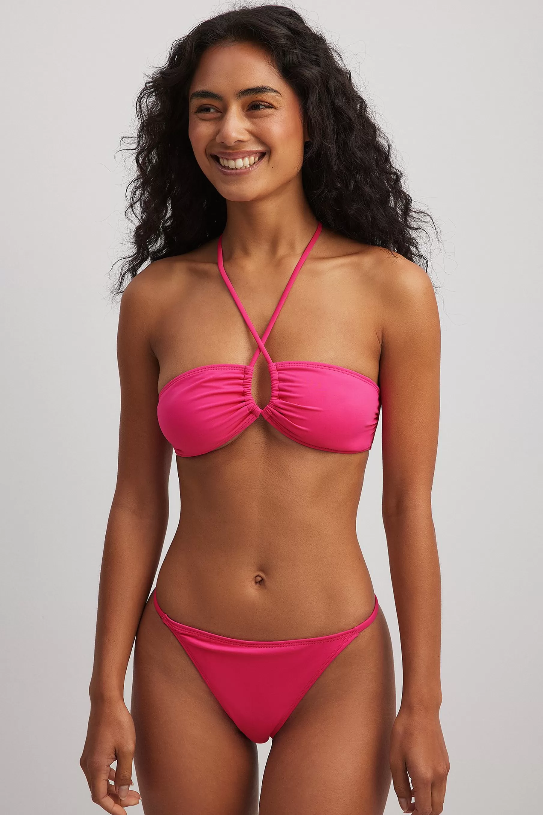 NA-KD Thin Strap Bikini Panty Pink