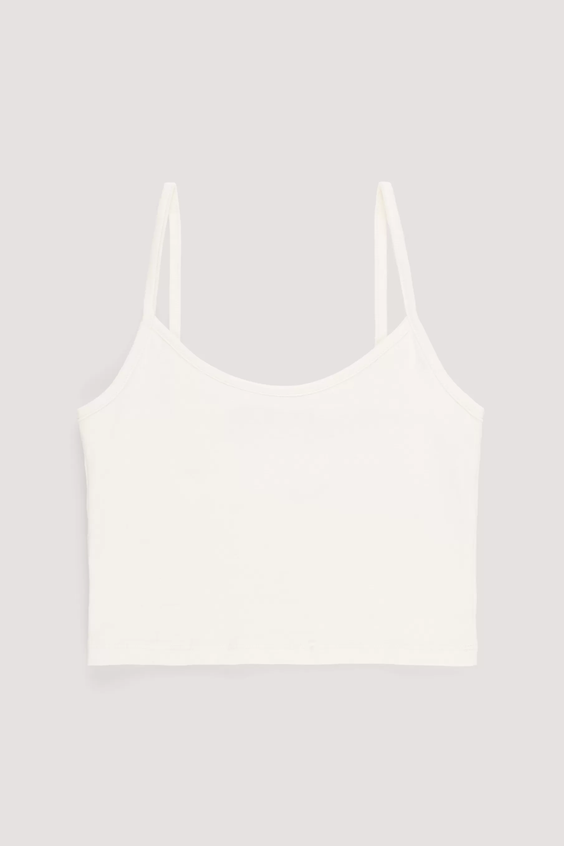 NA-KD Thin Strap Cropped Basic Singlet Offwhite