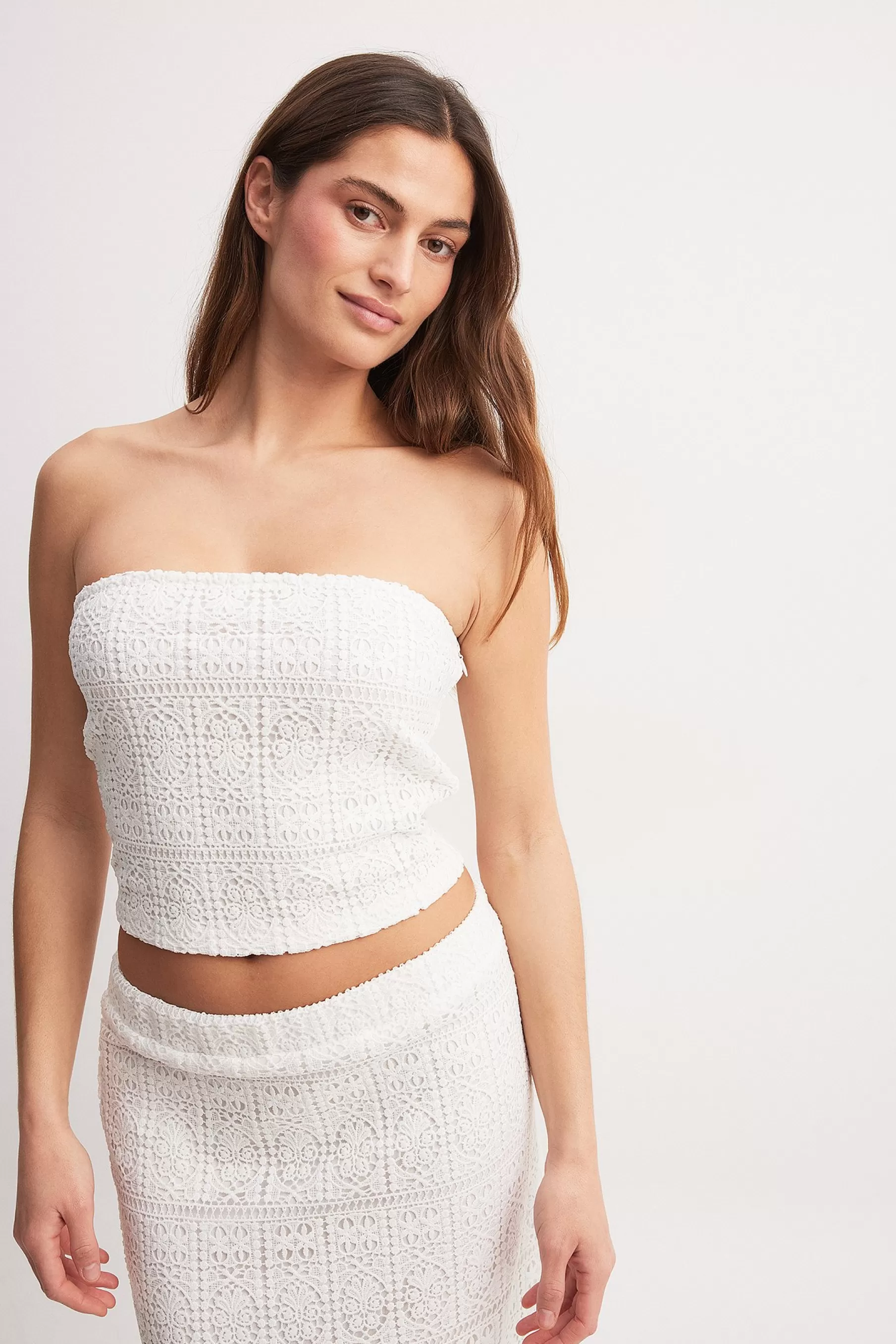 NA-KD Tube Crochet Top White