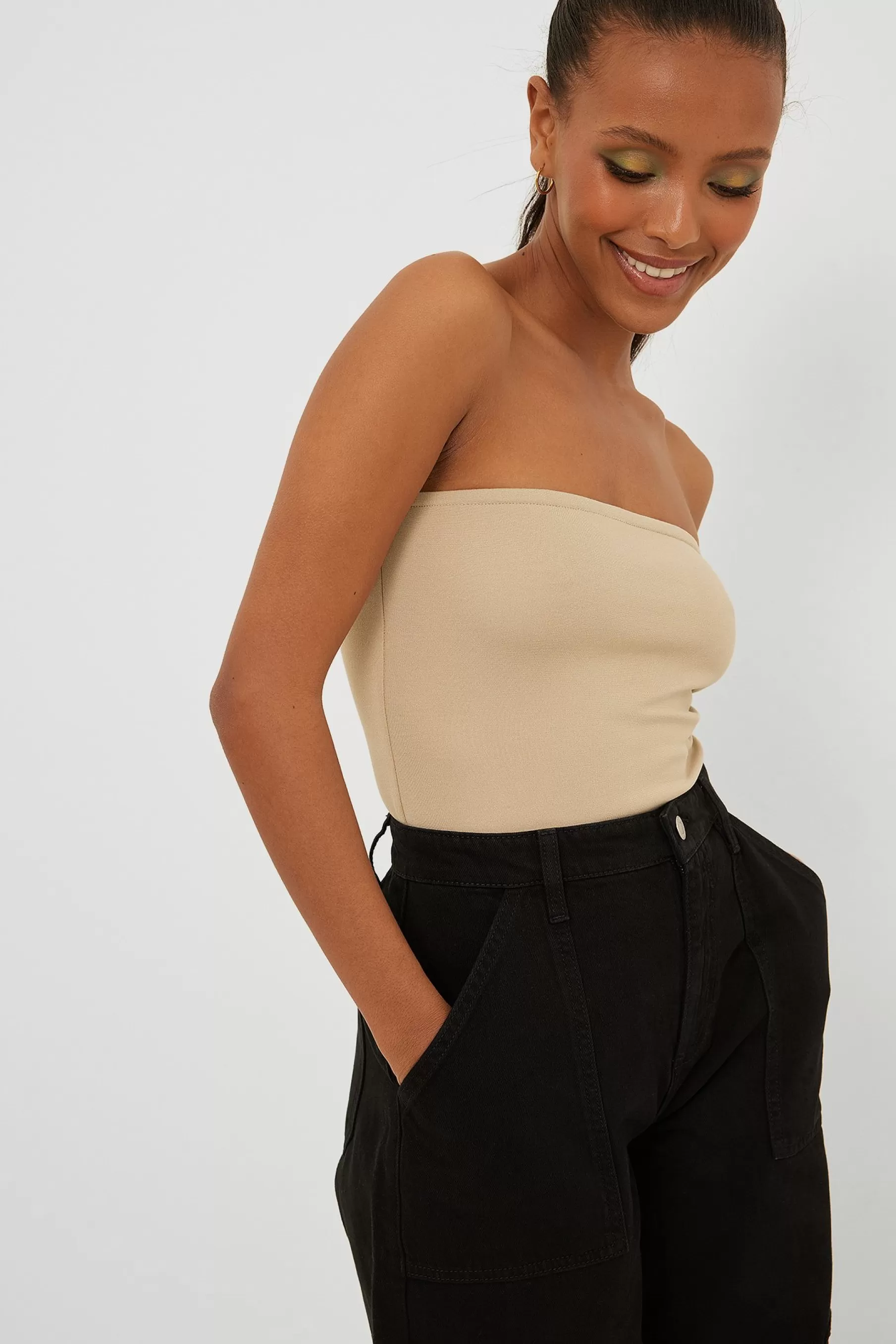 NA-KD Tube Top Beige