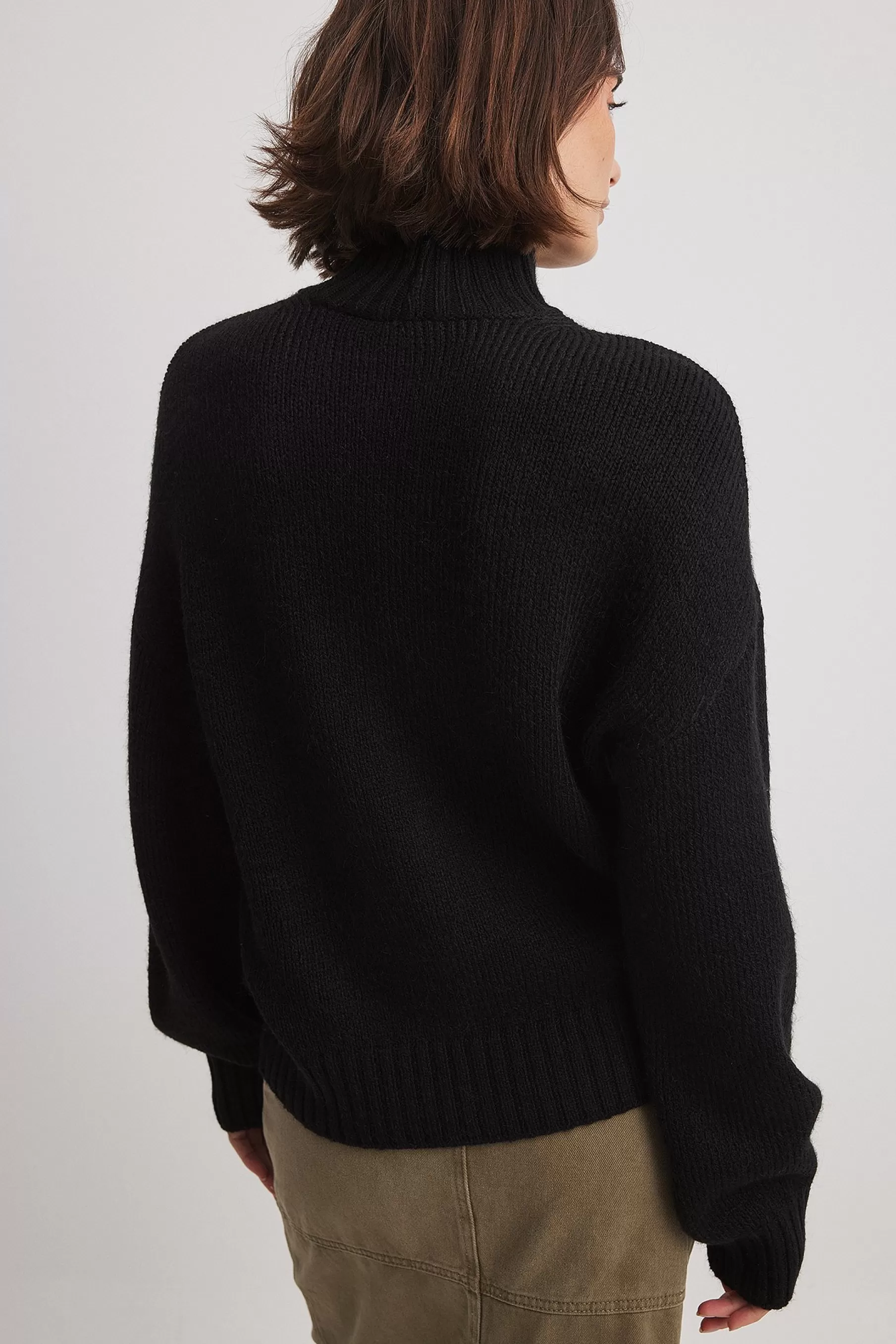 NA-KD Turtle Neck Knitted Sweater Black