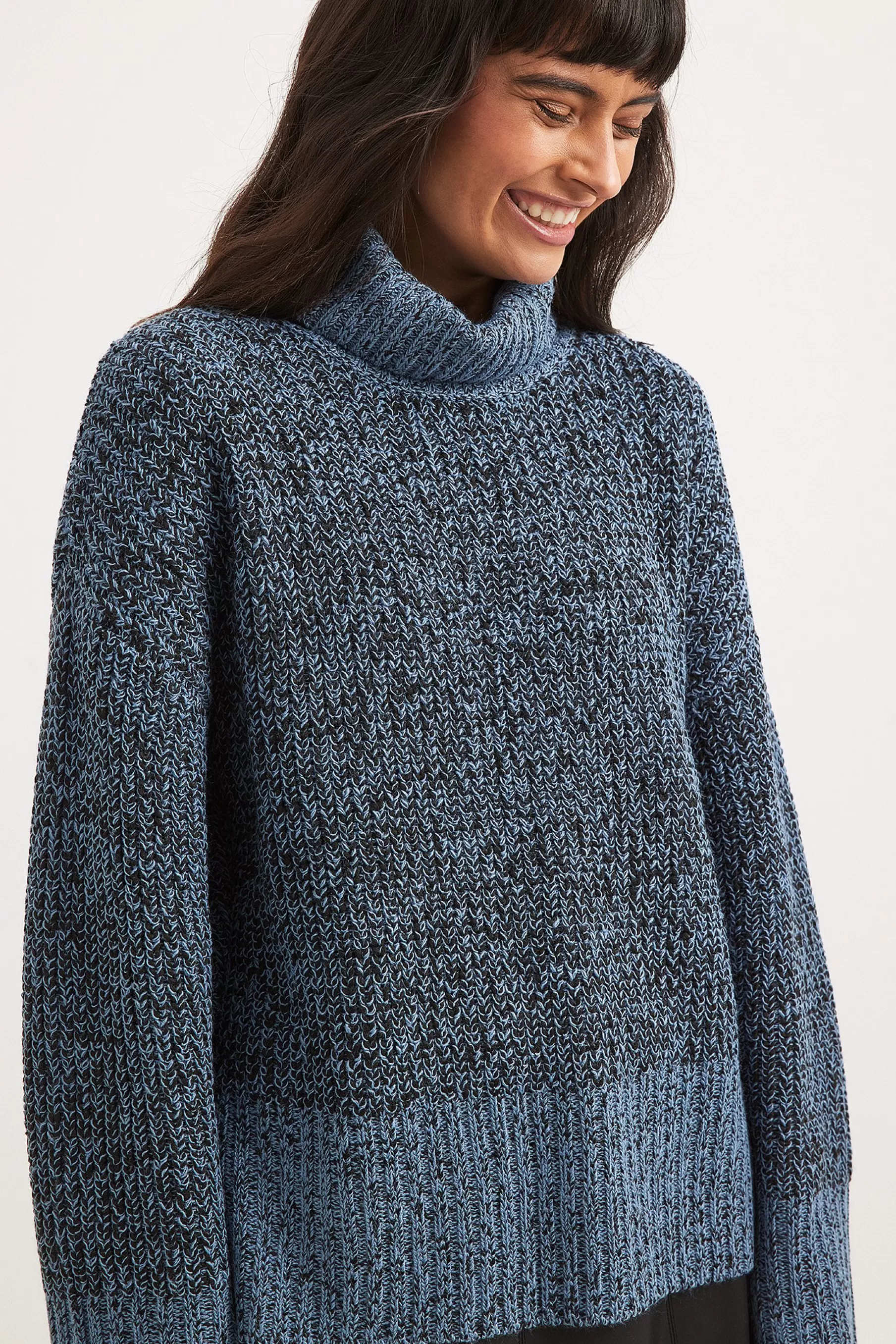 NA-KD Turtleneck Knitted Sweater Blue