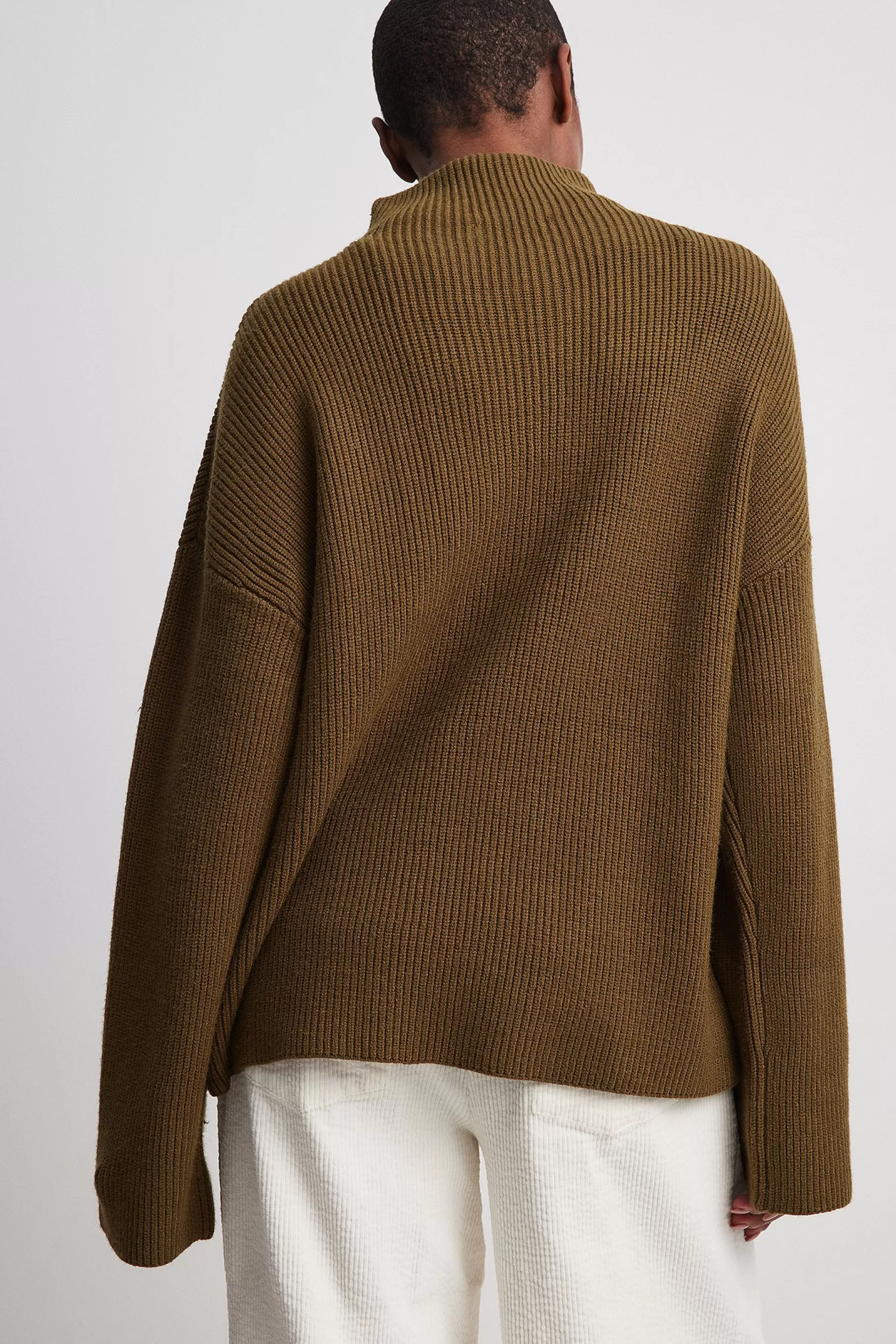 NA-KD Turtleneck Knitted Sweater Green