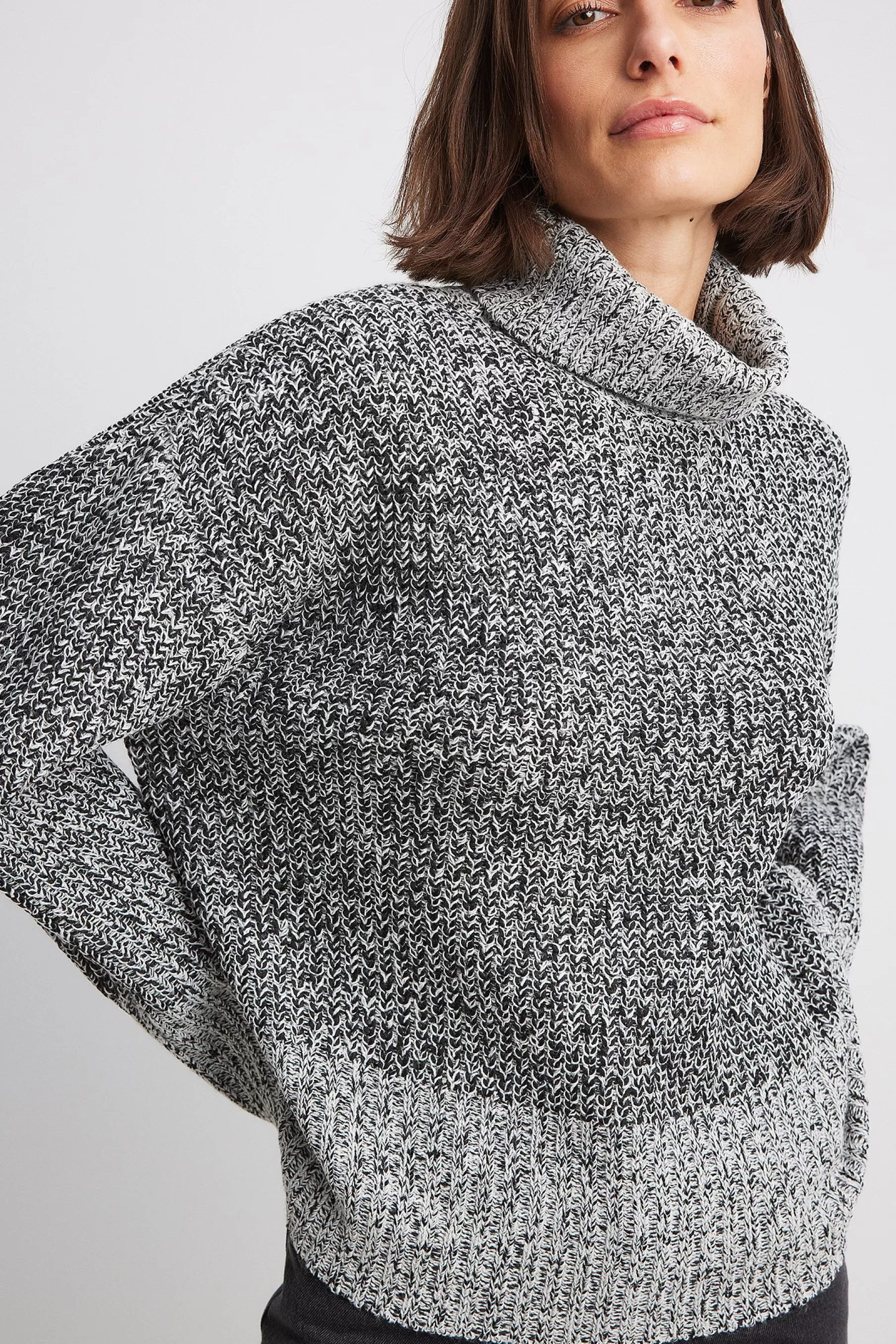 NA-KD Turtleneck Knitted Sweater Grey