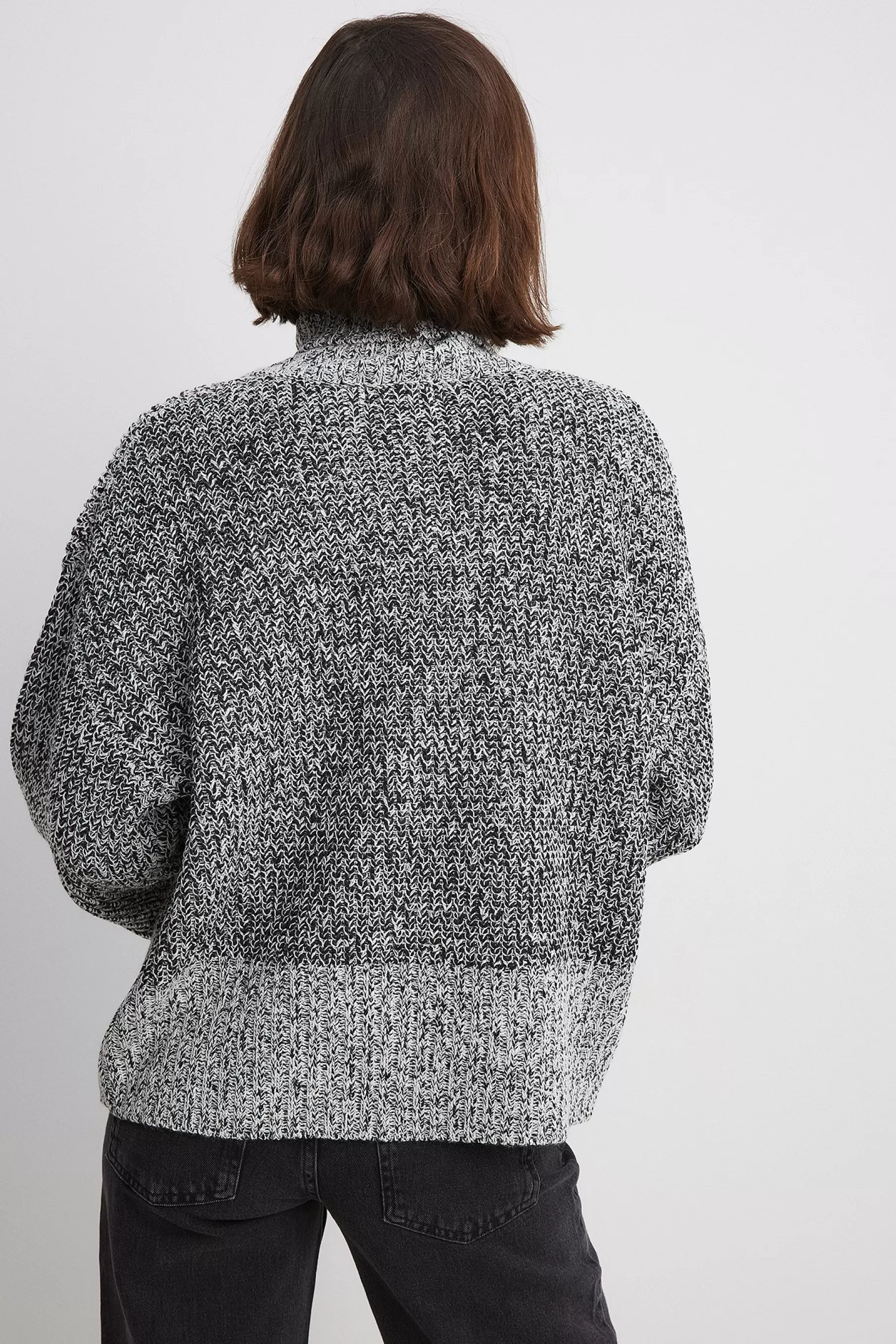 NA-KD Turtleneck Knitted Sweater Grey