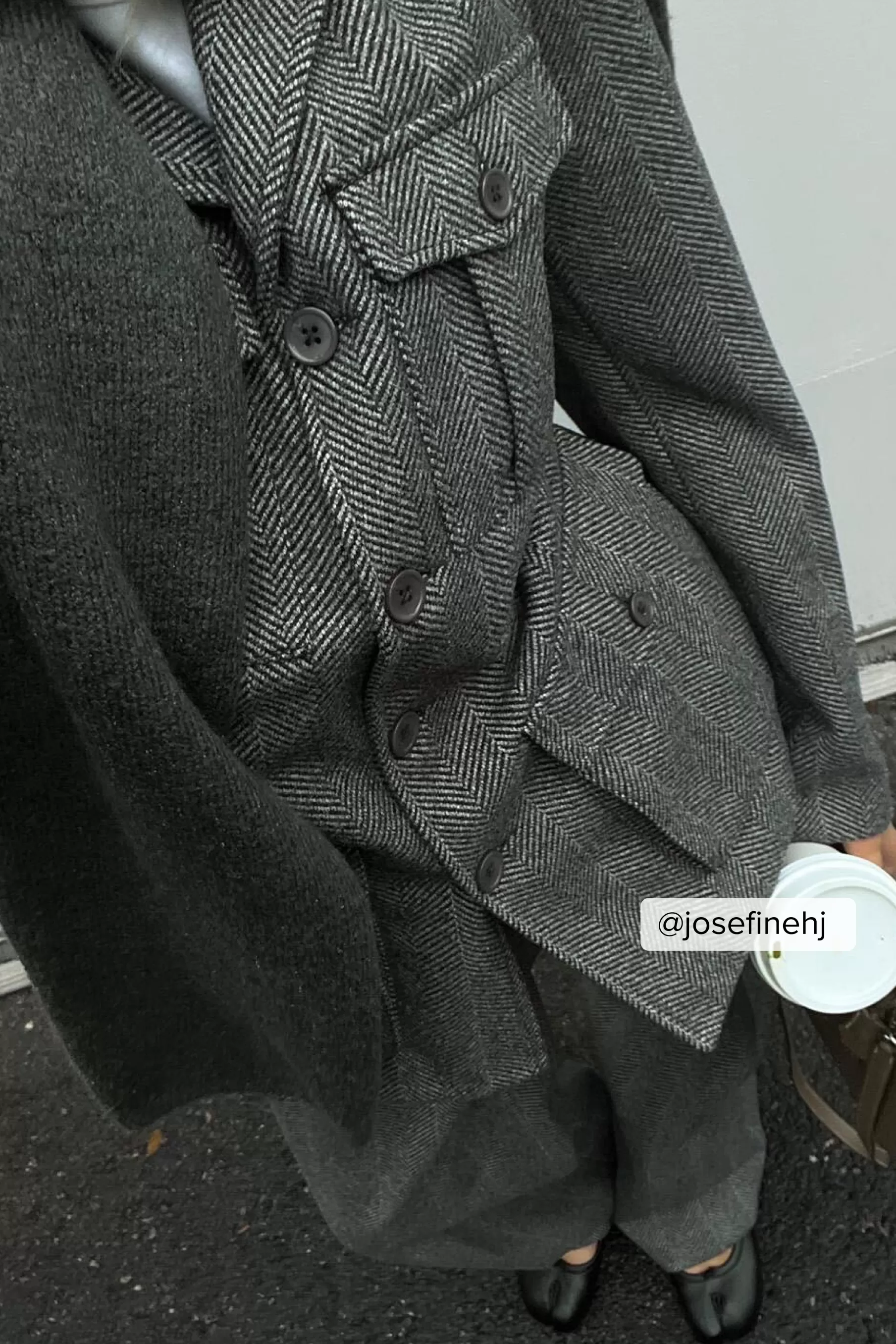 NA-KD Tweed Jacket Grey