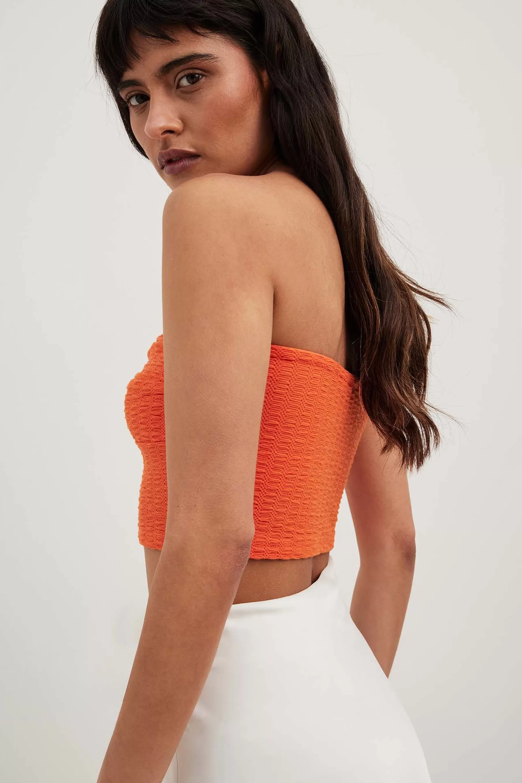 NA-KD Twist Structure Tube Top Orange