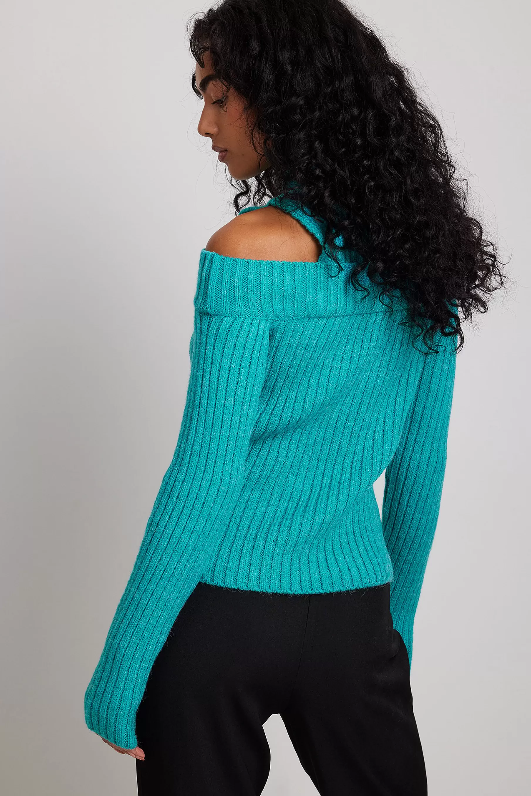 NA-KD Two-In-One Rib Knitted Sweater Blue