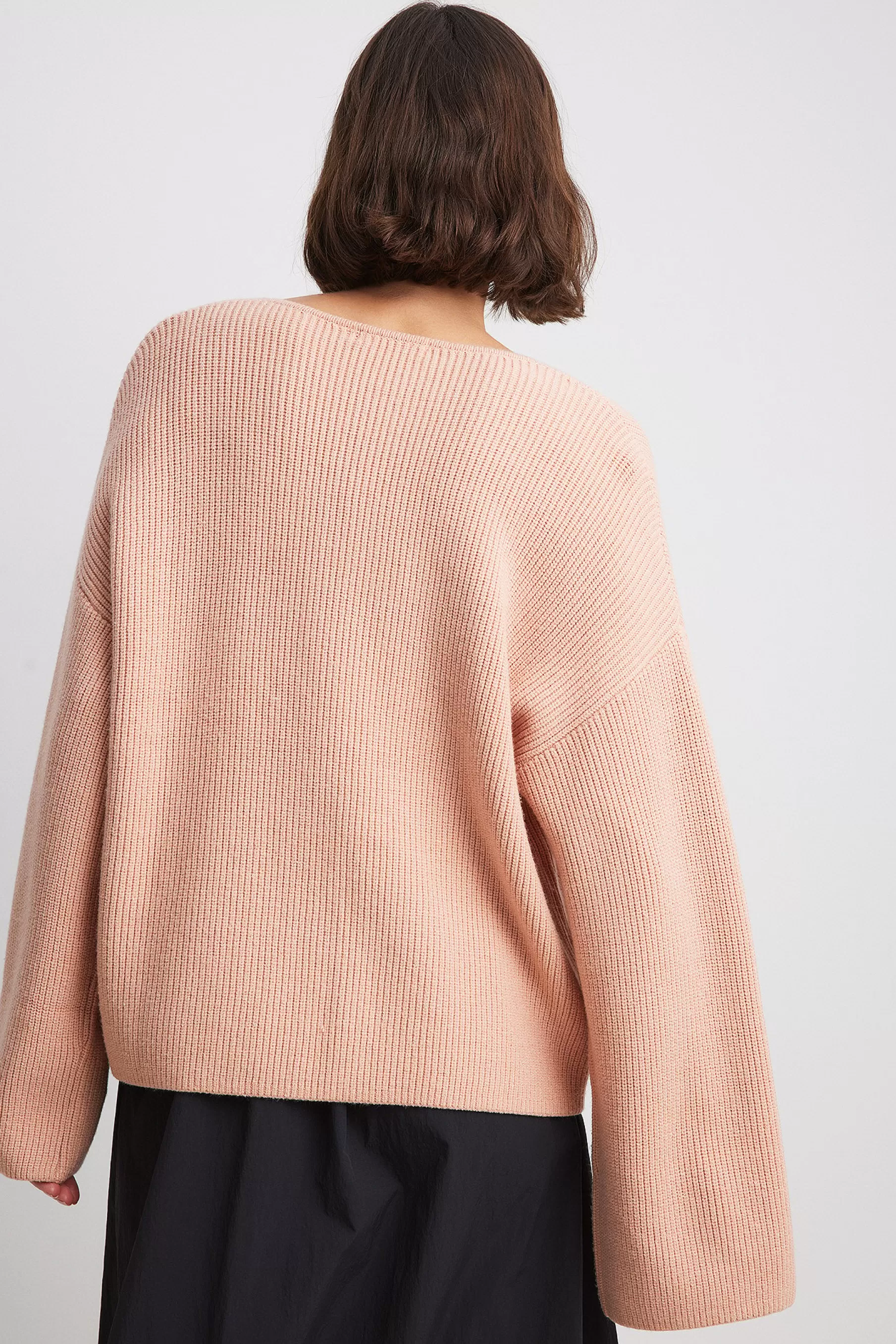 NA-KD V-neck Knitted Sweater Pink