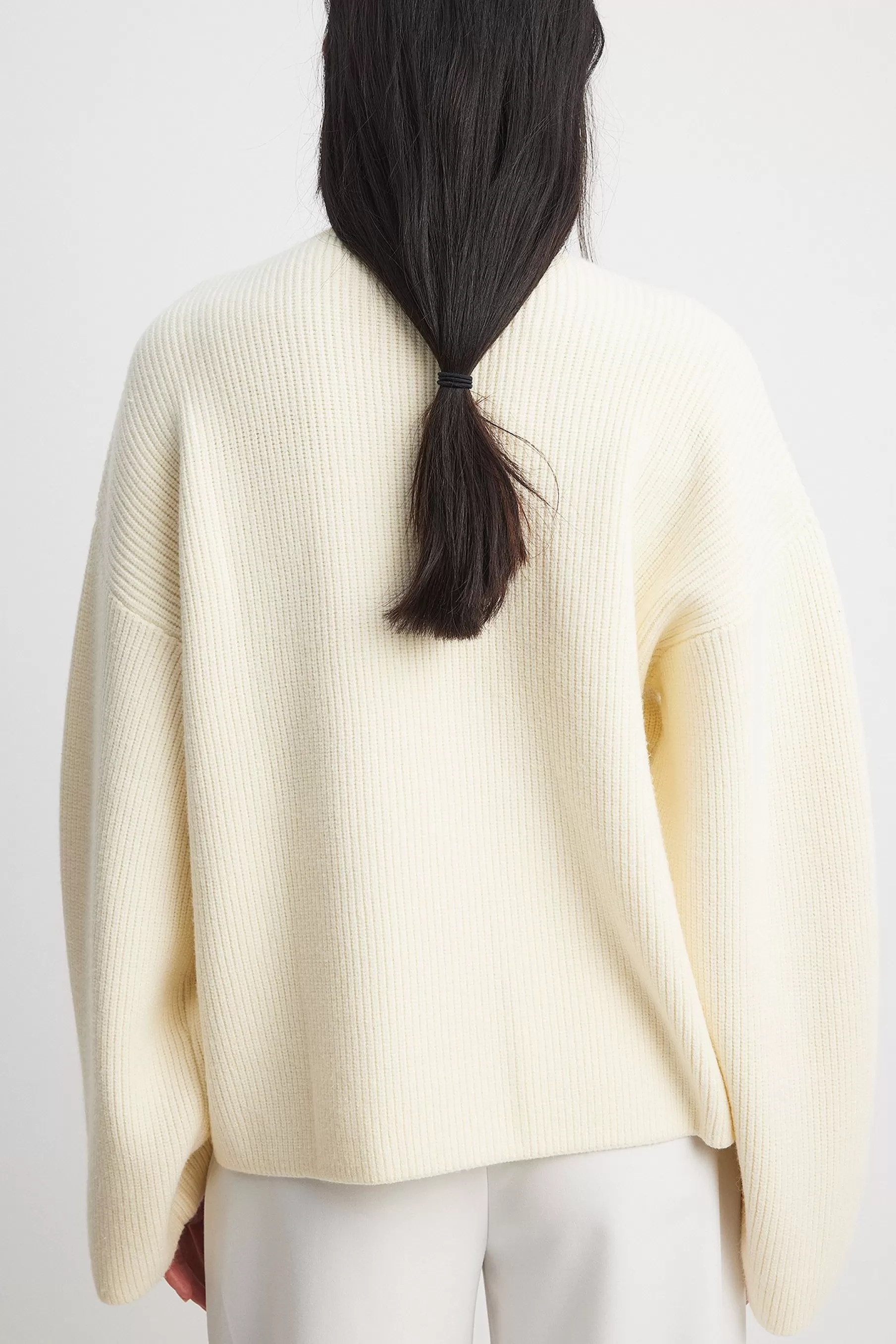 NA-KD V-neck Knitted Sweater White