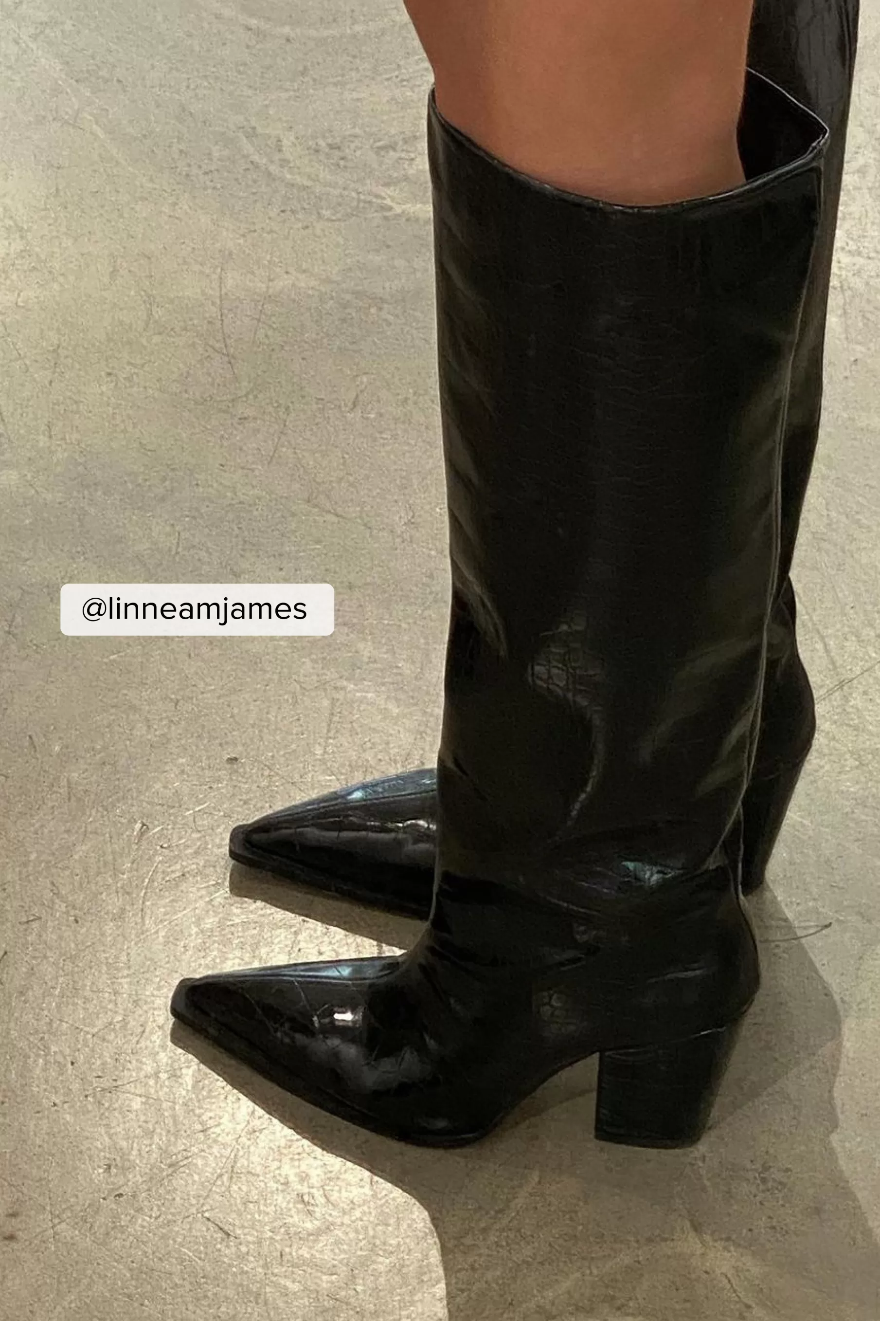 NA-KD Western Knee High Boots Black