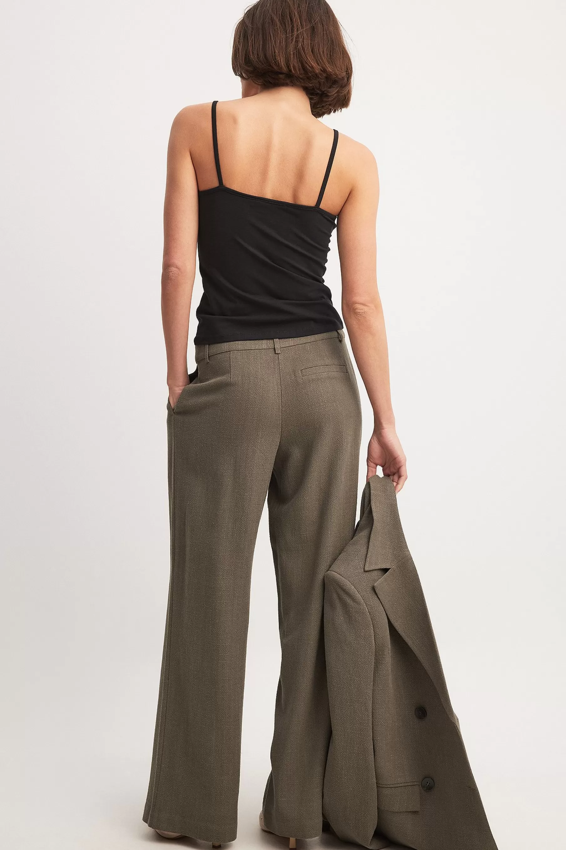 NA-KD Wide Leg Pants Brown