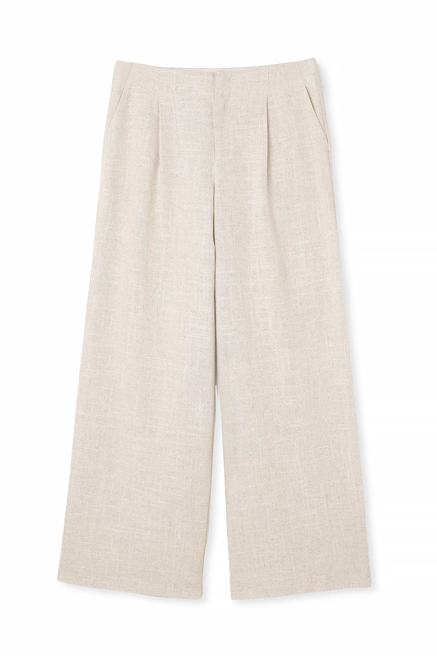 NA-KD Wide Low Waist Pants Beige