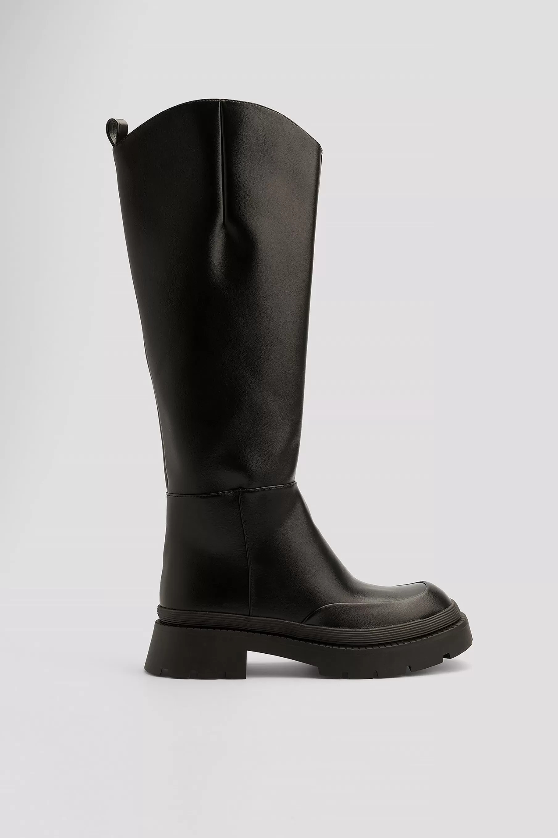 NA-KD Wide Rounded Shaft Boots Black