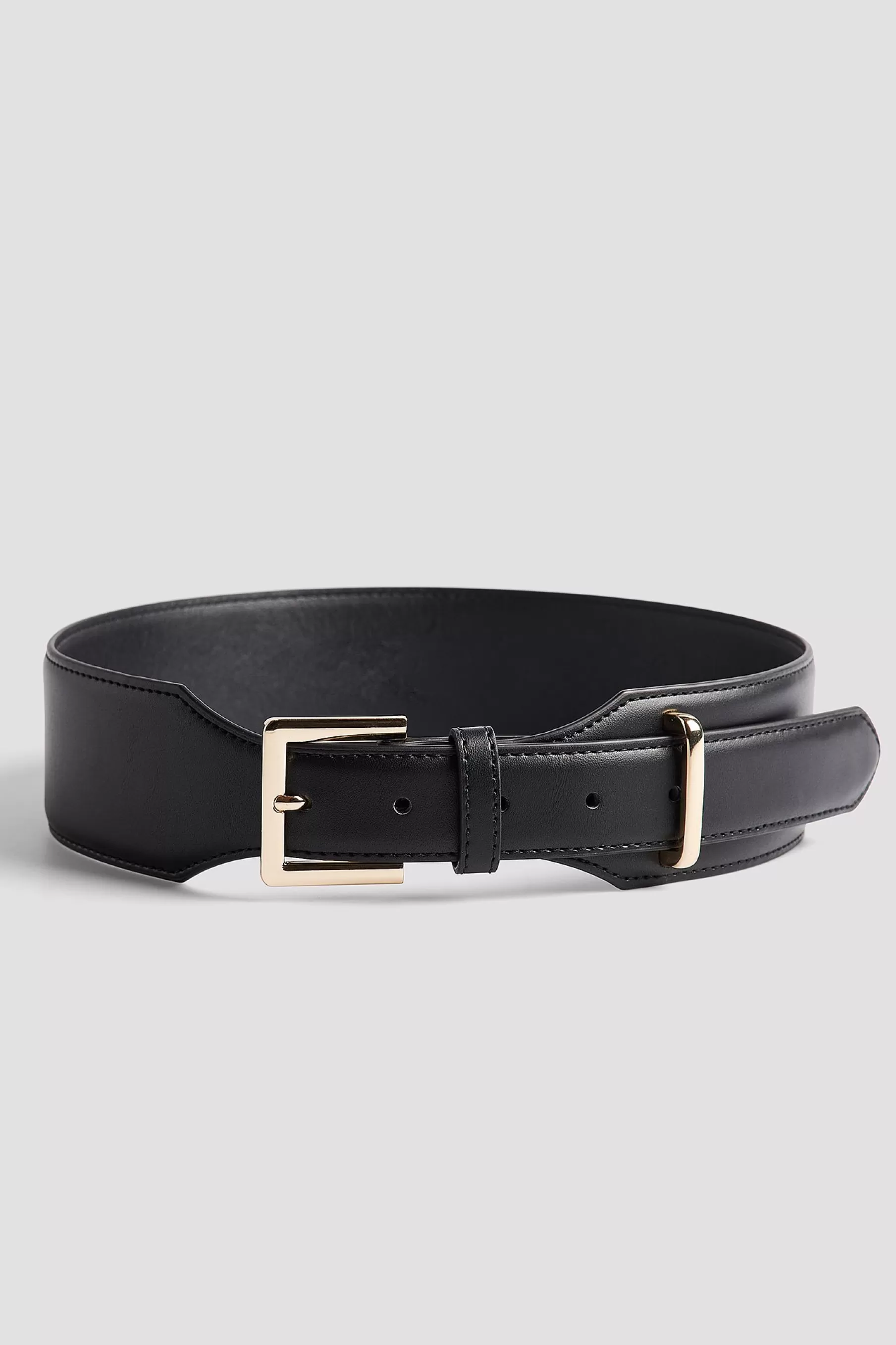 NA-KD Wide Strap Belt Black